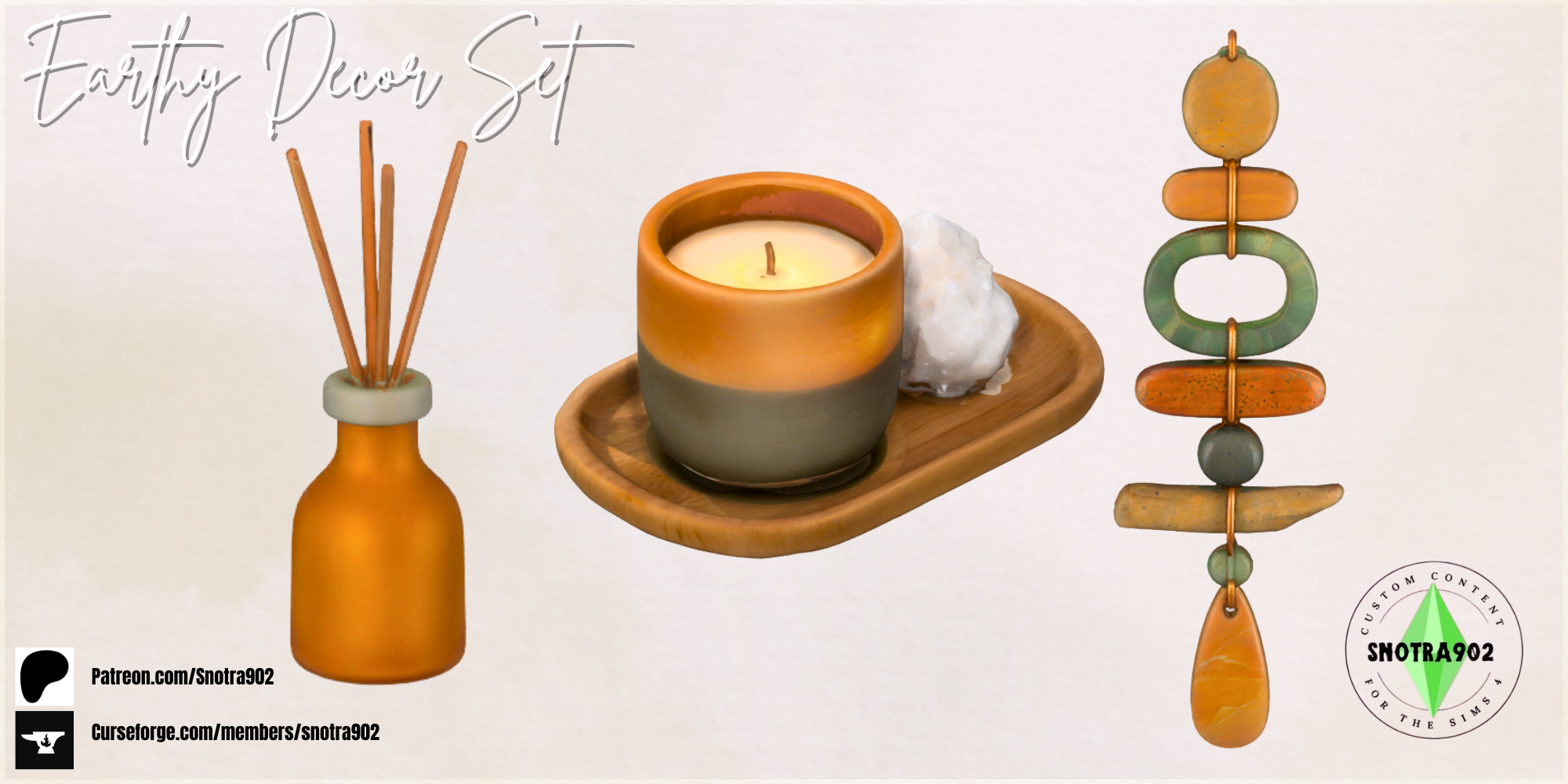 Earthy Decor Set mod for The Sims 4 