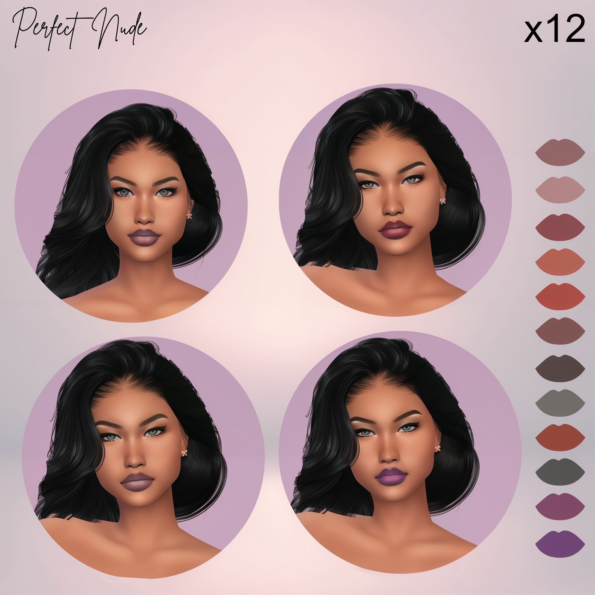 Perfect nude ombre lipstick - set mod for The Sims 4 