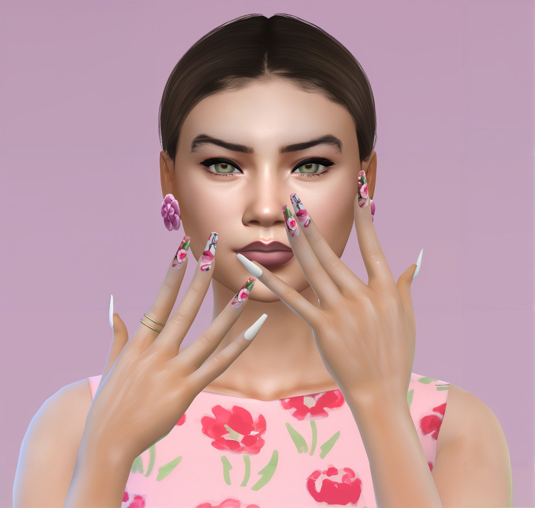 Summer nails set 06 mod for The Sims 4 