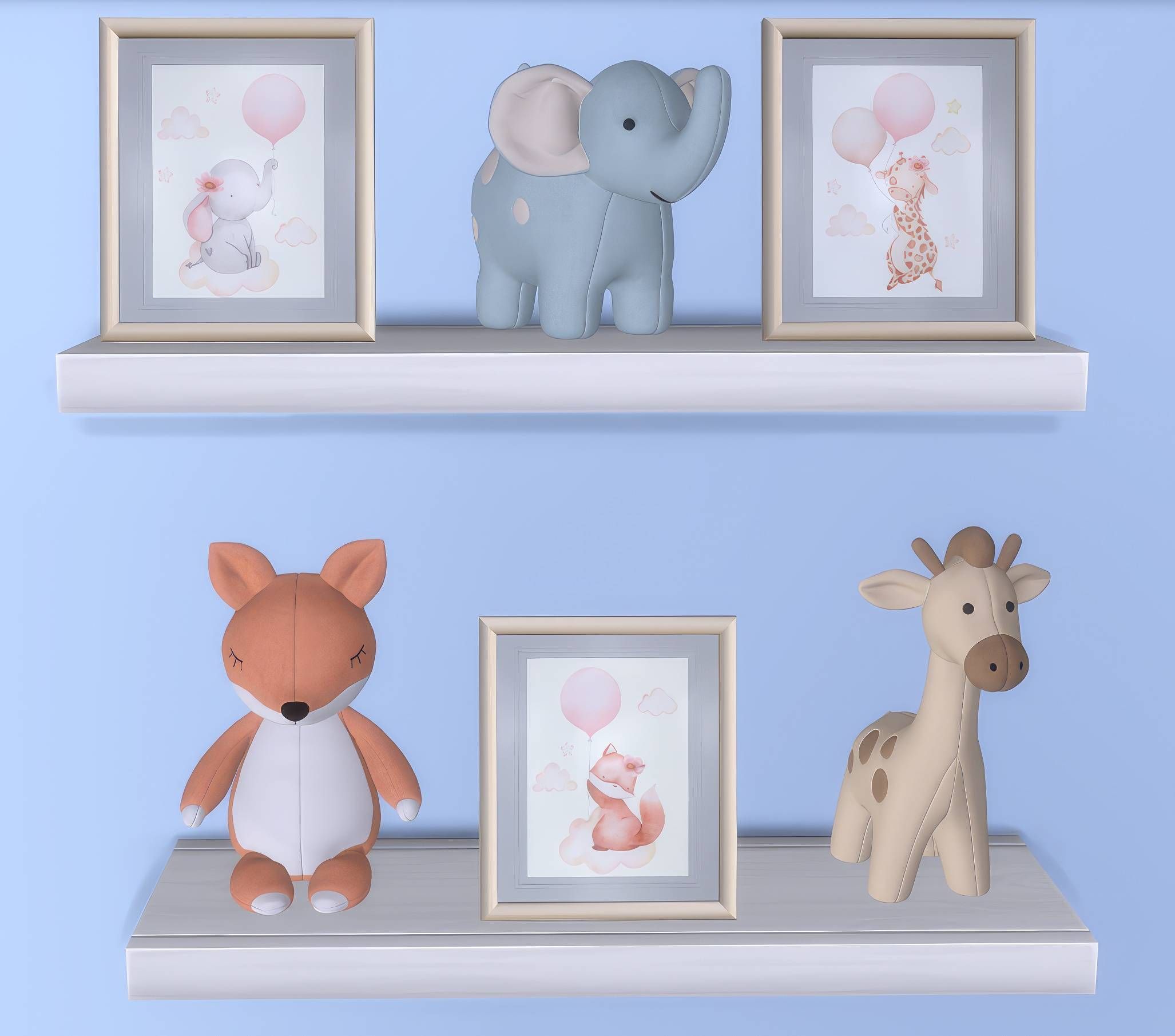 Baby girl nursery framed prints mod for The Sims 4 