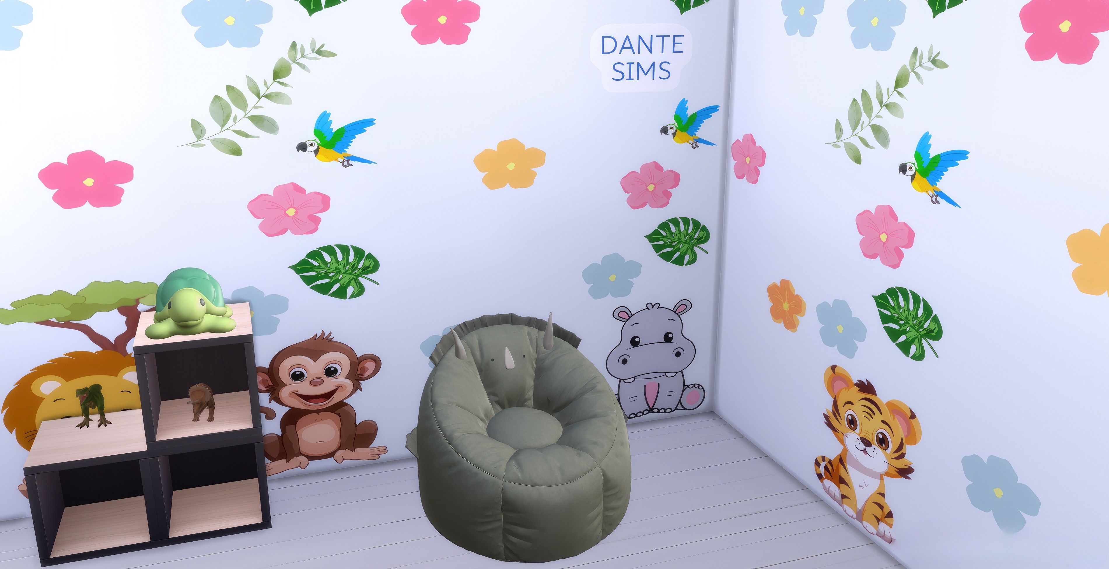 Kids Safari wallpaper mod for The Sims 4 