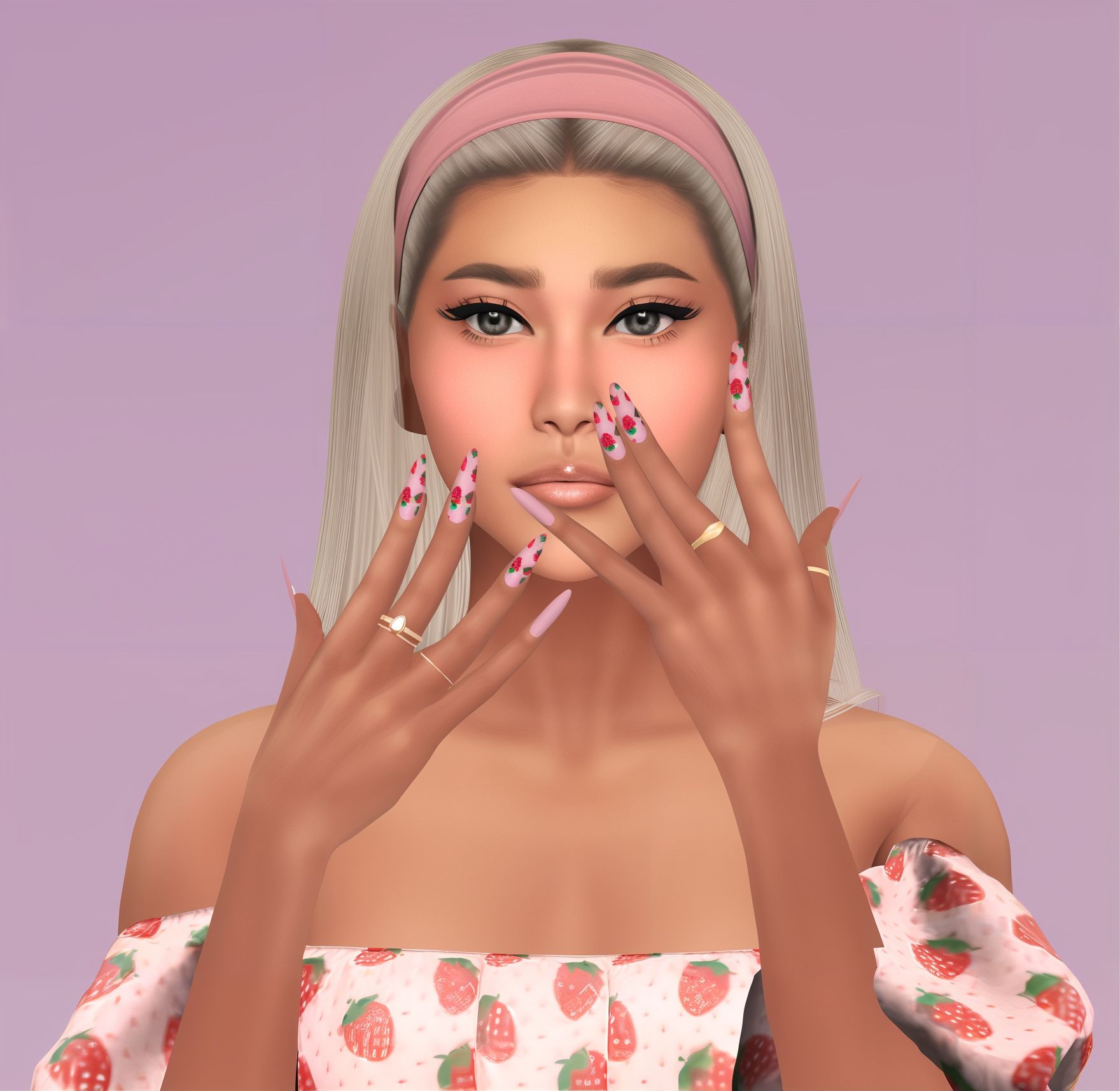 Kawaii nails set 23 mod for The Sims 4 