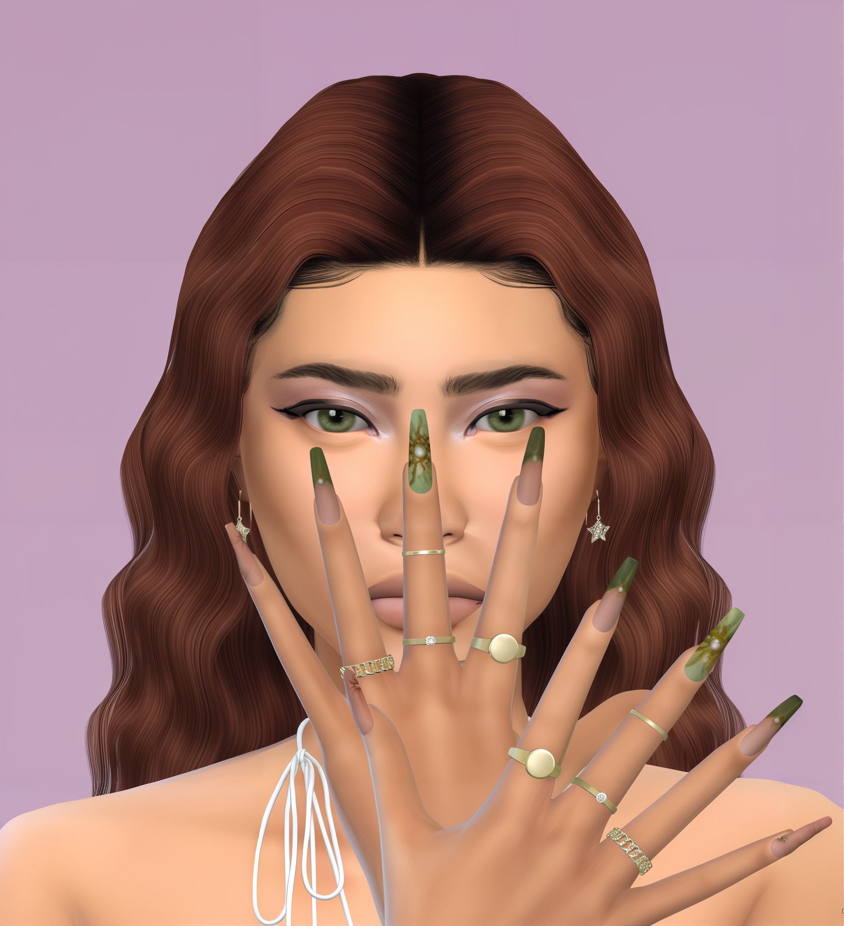Abstract nails set 59 mod for The Sims 4 
