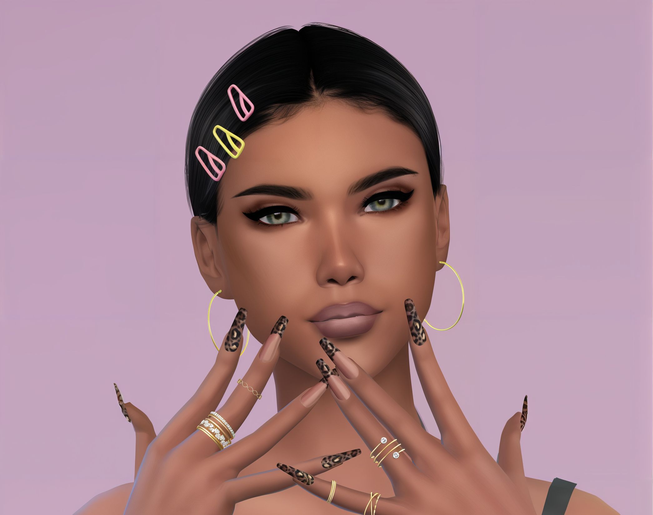 Matte nails set 38 mod for The Sims 4 