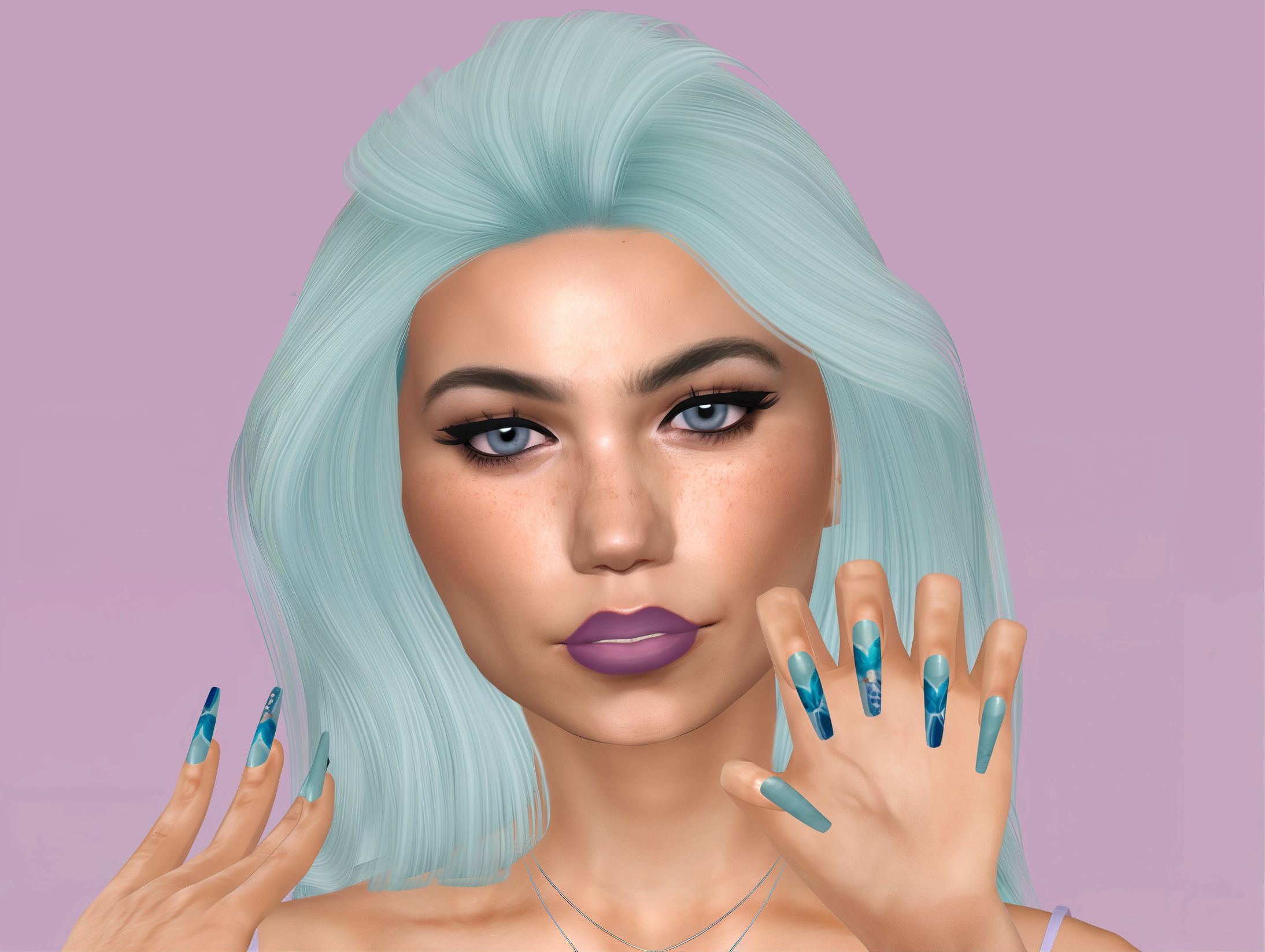 Summer nails set 25 mod for The Sims 4 