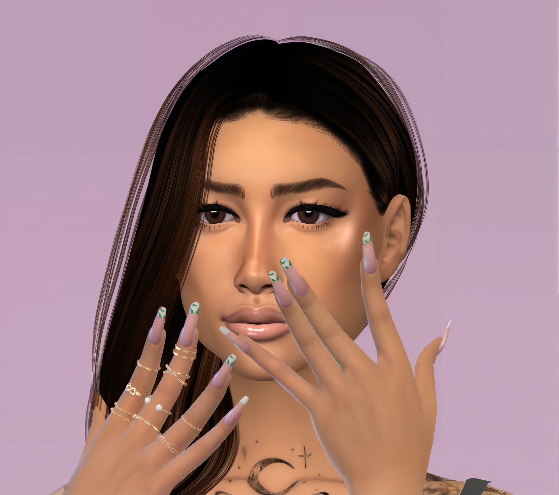French nails set 40 mod for The Sims 4 