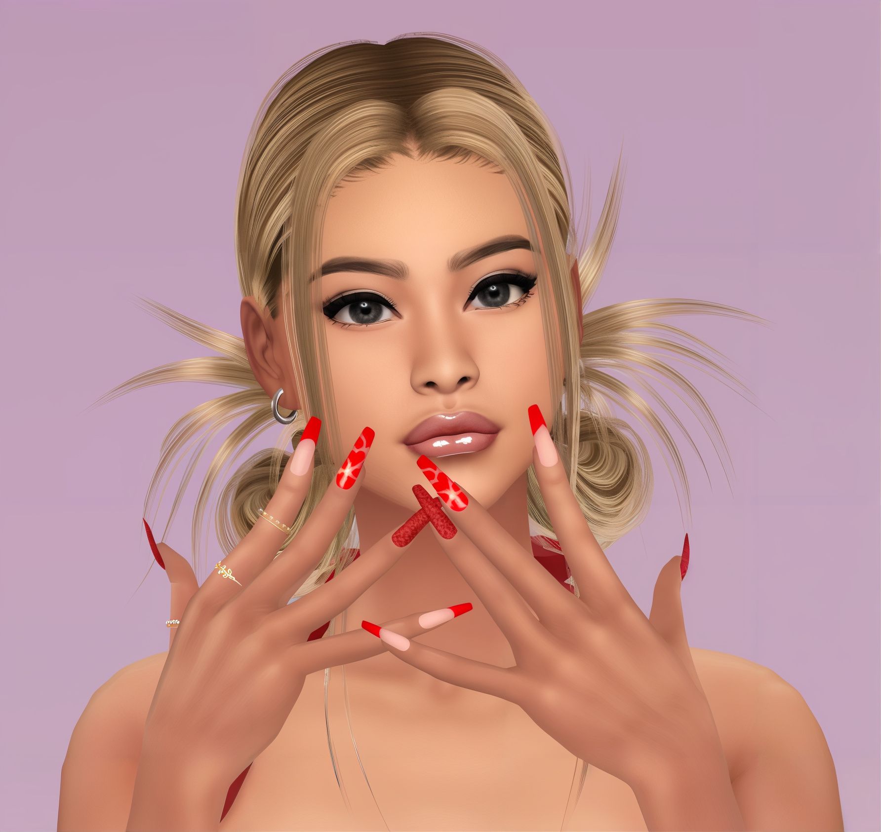 Glitter nails set 22 mod for The Sims 4 