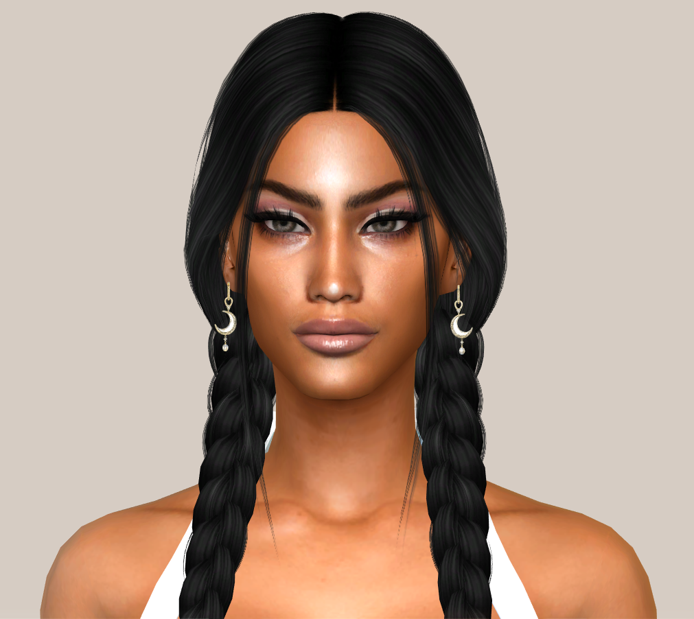 Moon diamond earrings mod for The Sims 4 
