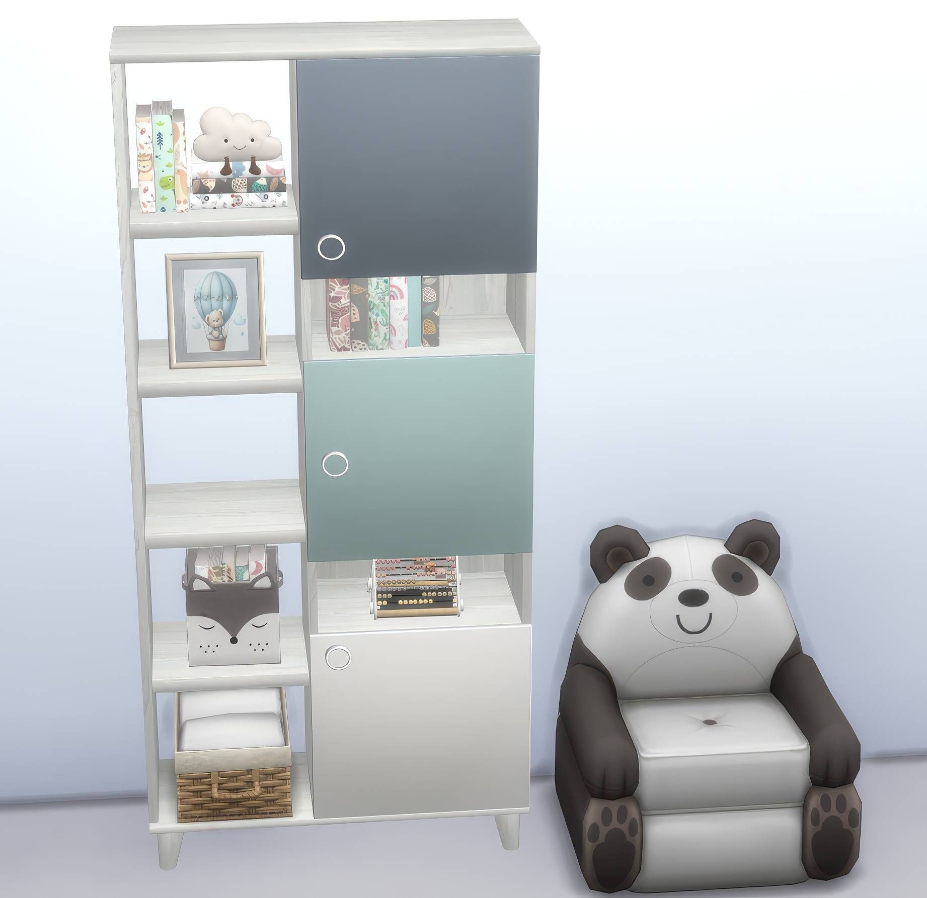 Kids bookshelf set mod for The Sims 4 
