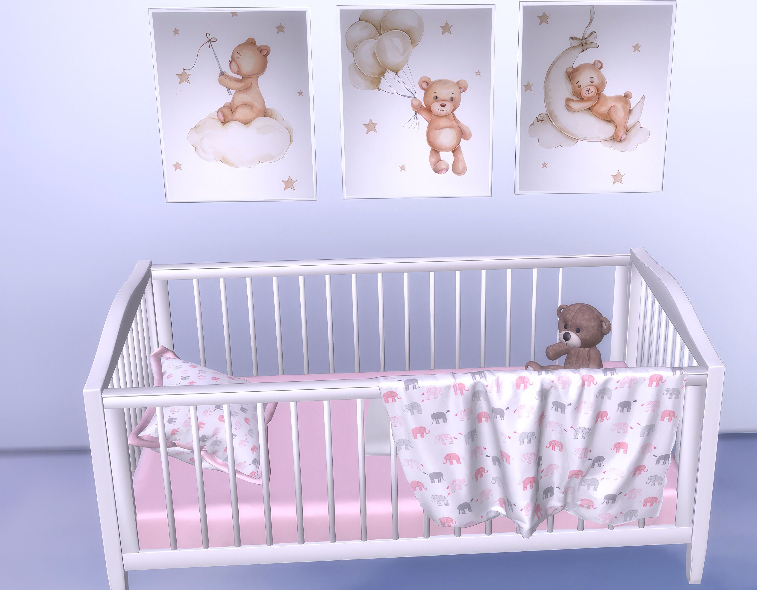Teddy bear wall prints mod for The Sims 4 
