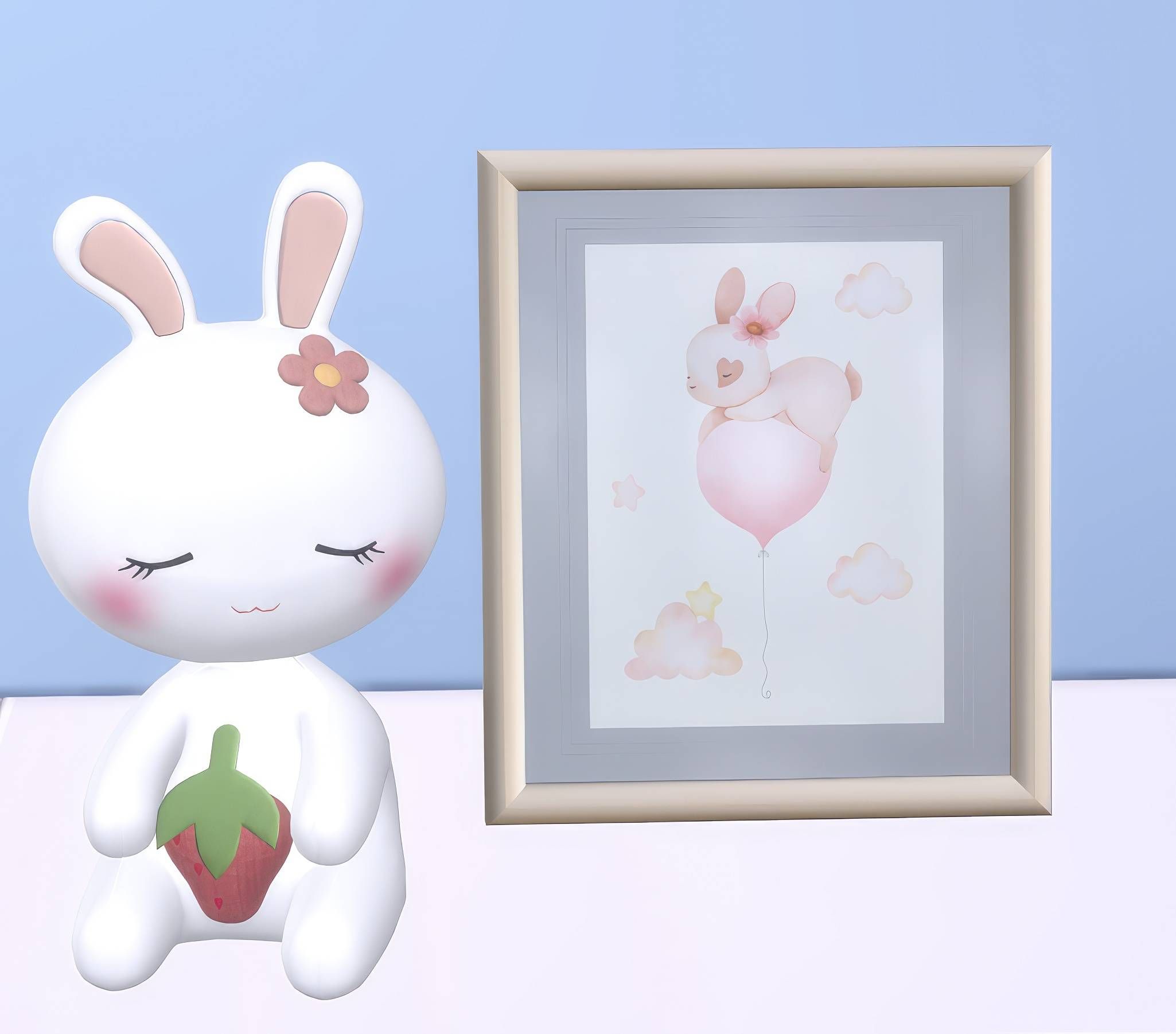 Baby girl nursery framed prints mod for The Sims 4 