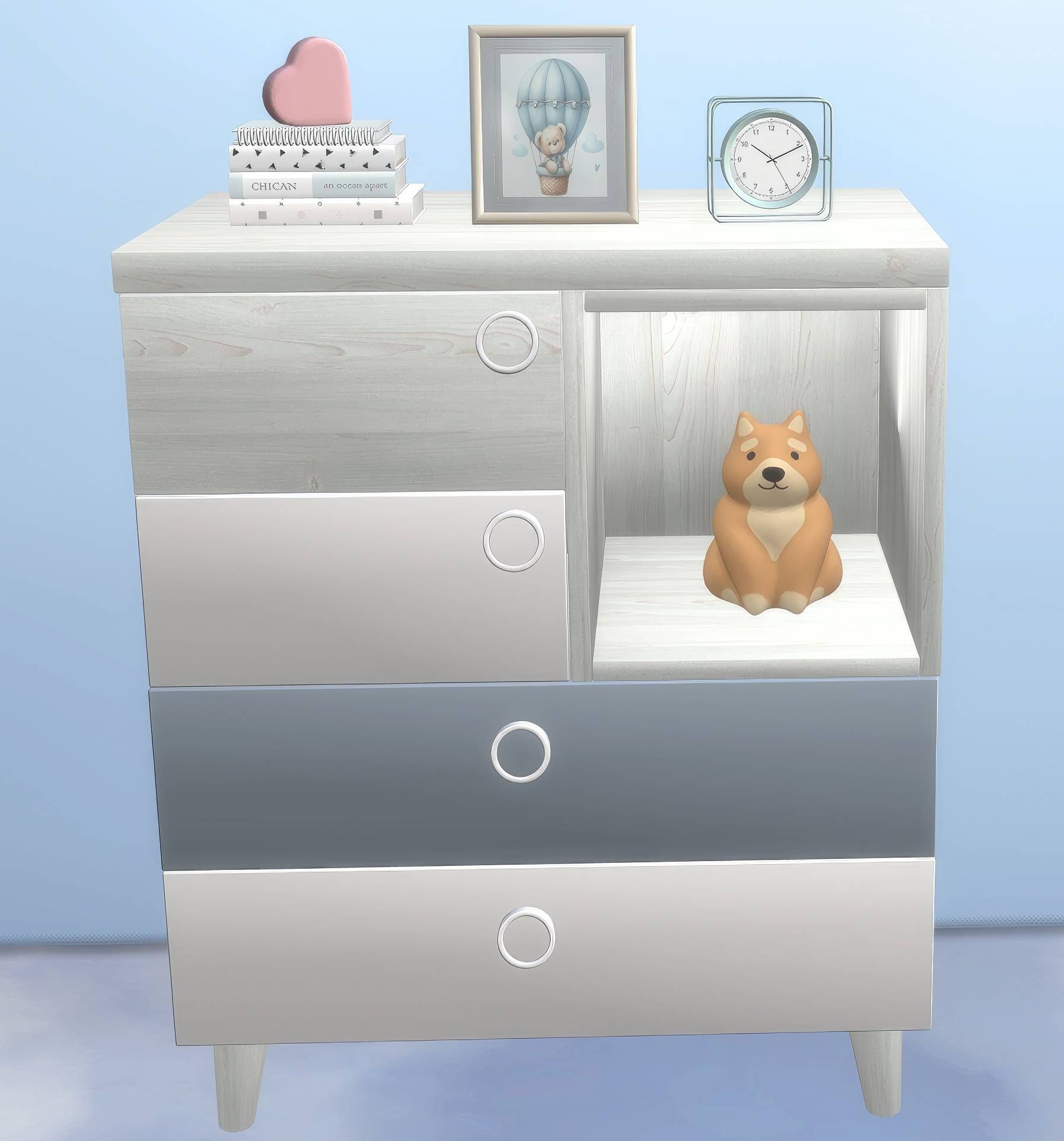 Kids bookshelf set mod for The Sims 4 