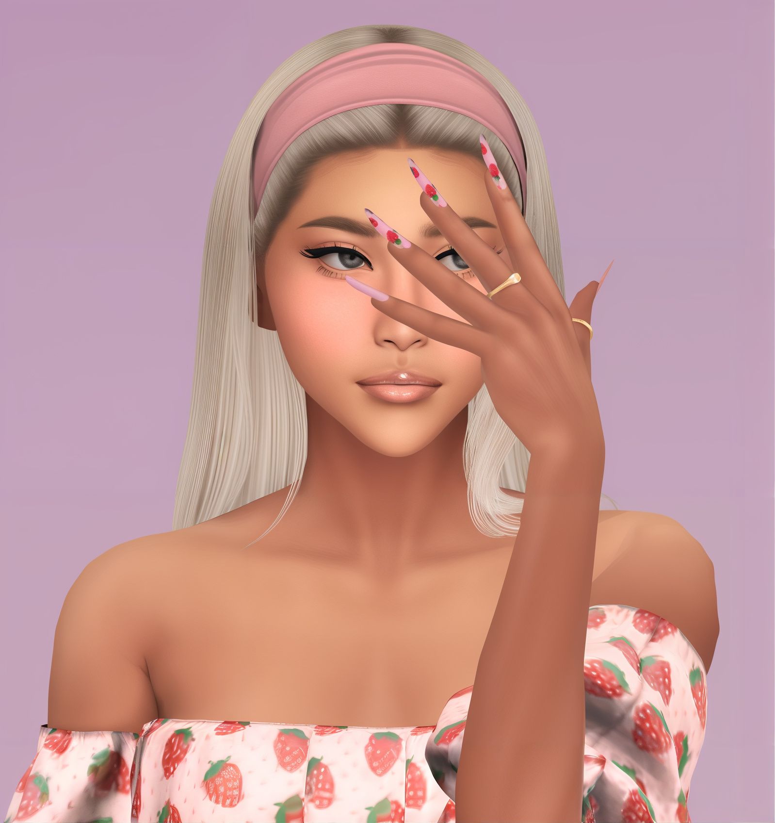 Kawaii nails set 23 mod for The Sims 4 