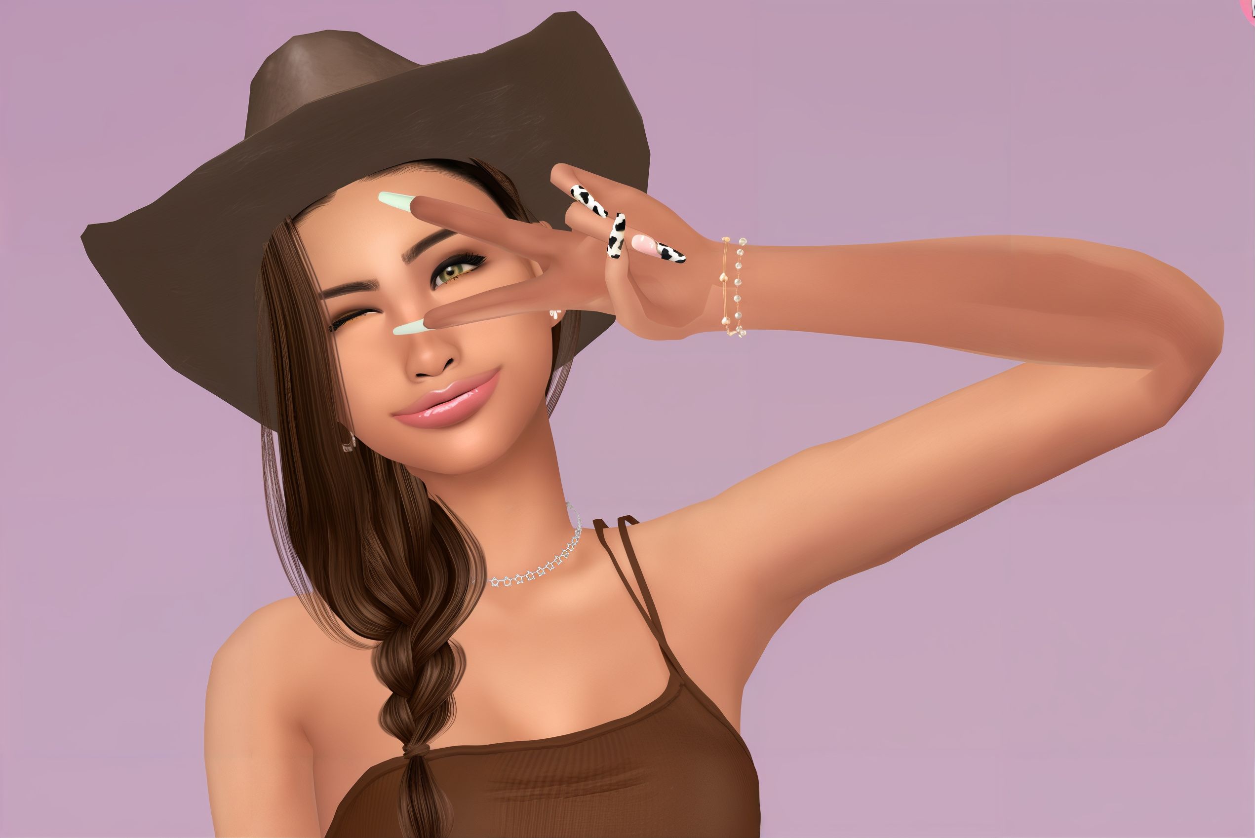 Matte nails set 18 mod for The Sims 4 