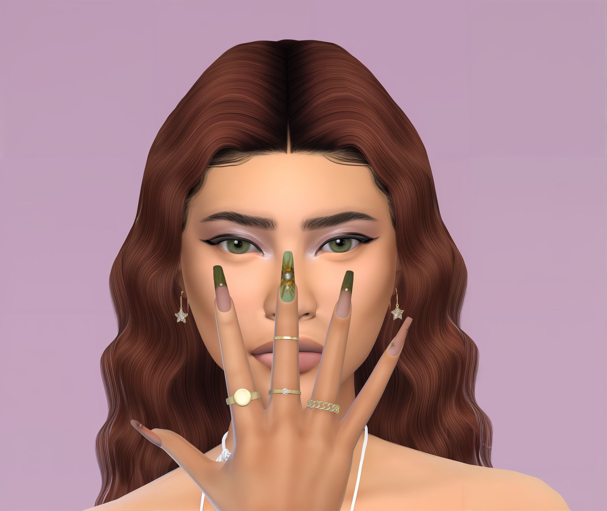 Abstract nails set 59 mod for The Sims 4 