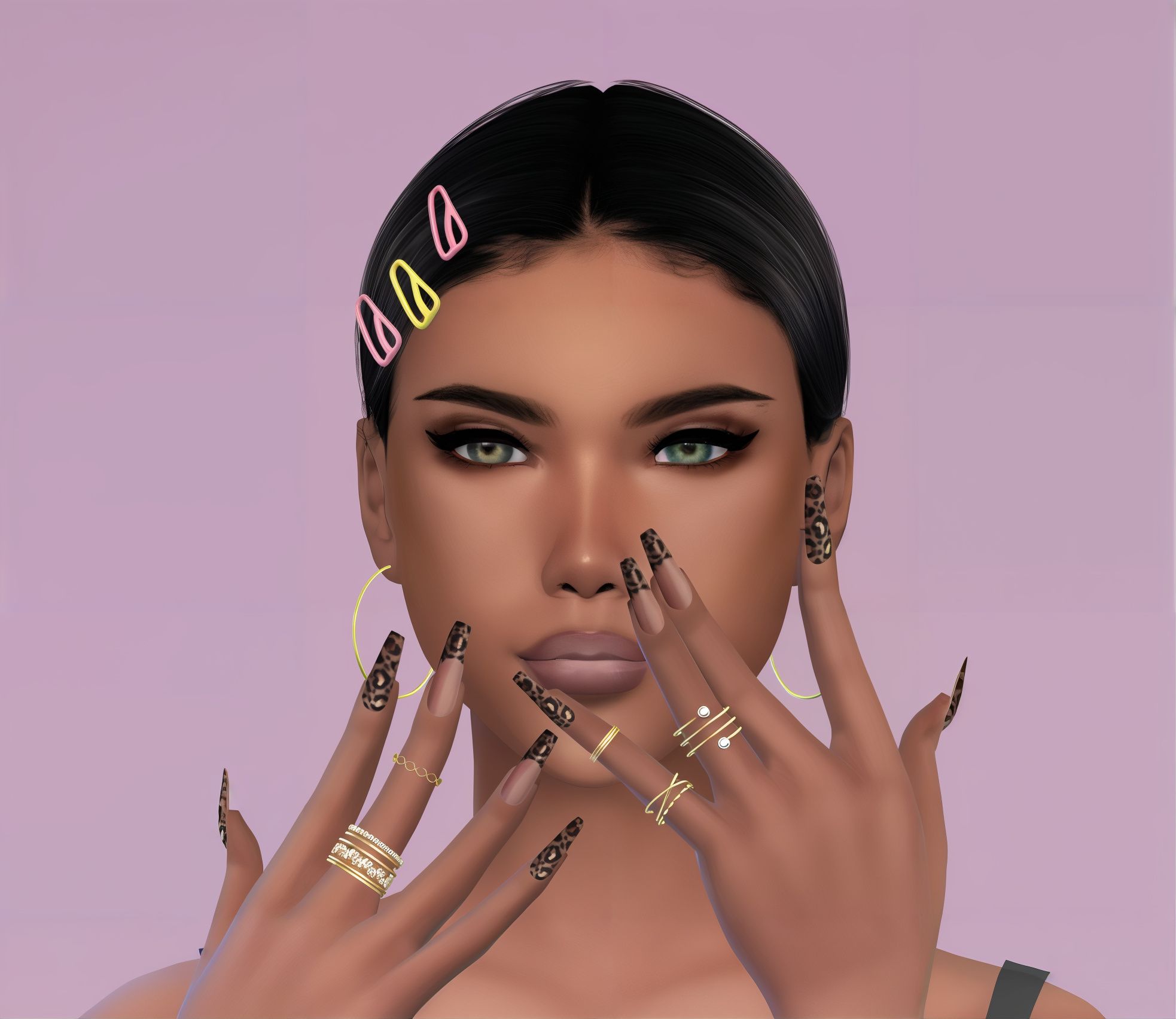 Matte nails set 38 mod for The Sims 4 
