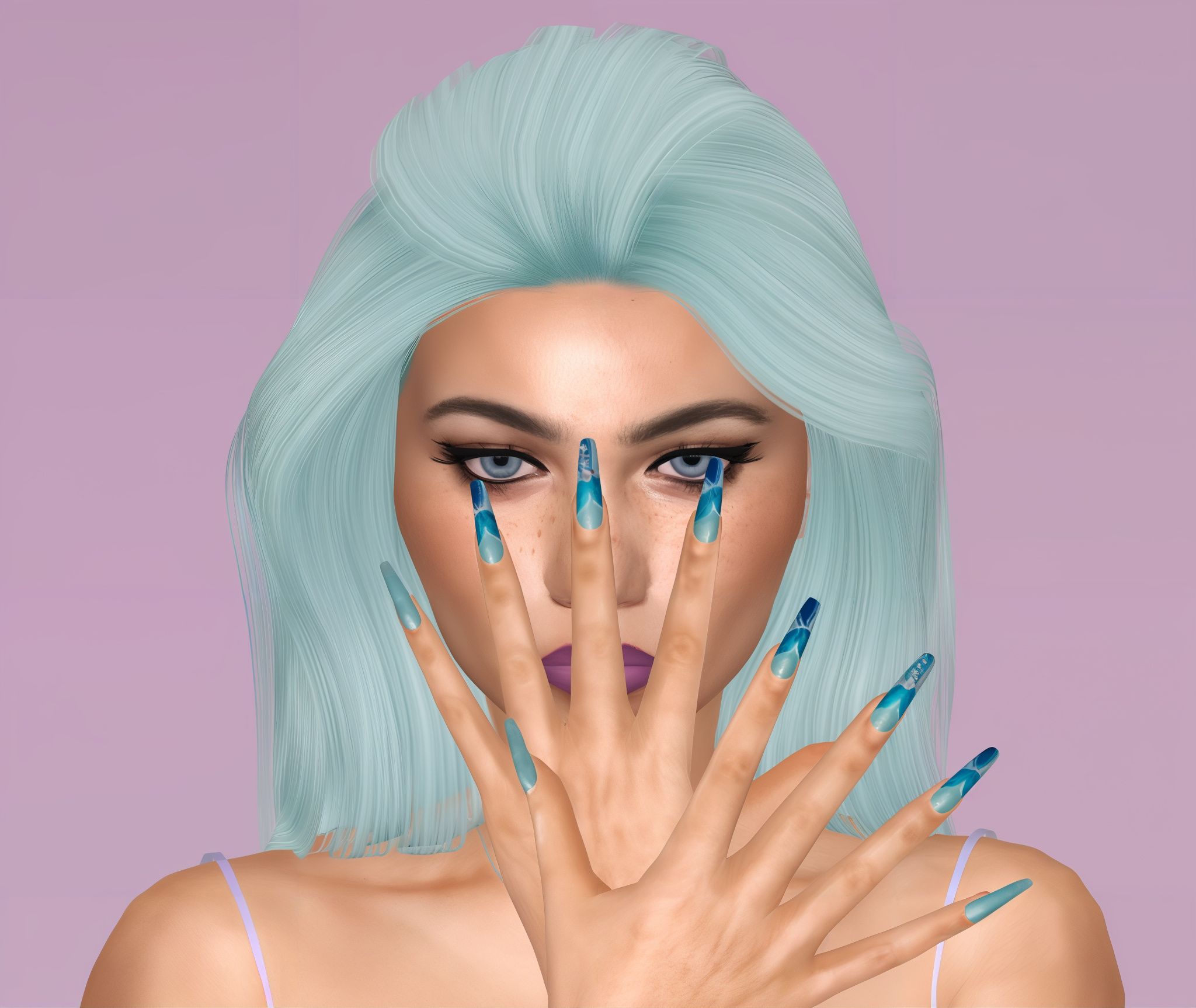 Summer nails set 25 mod for The Sims 4 