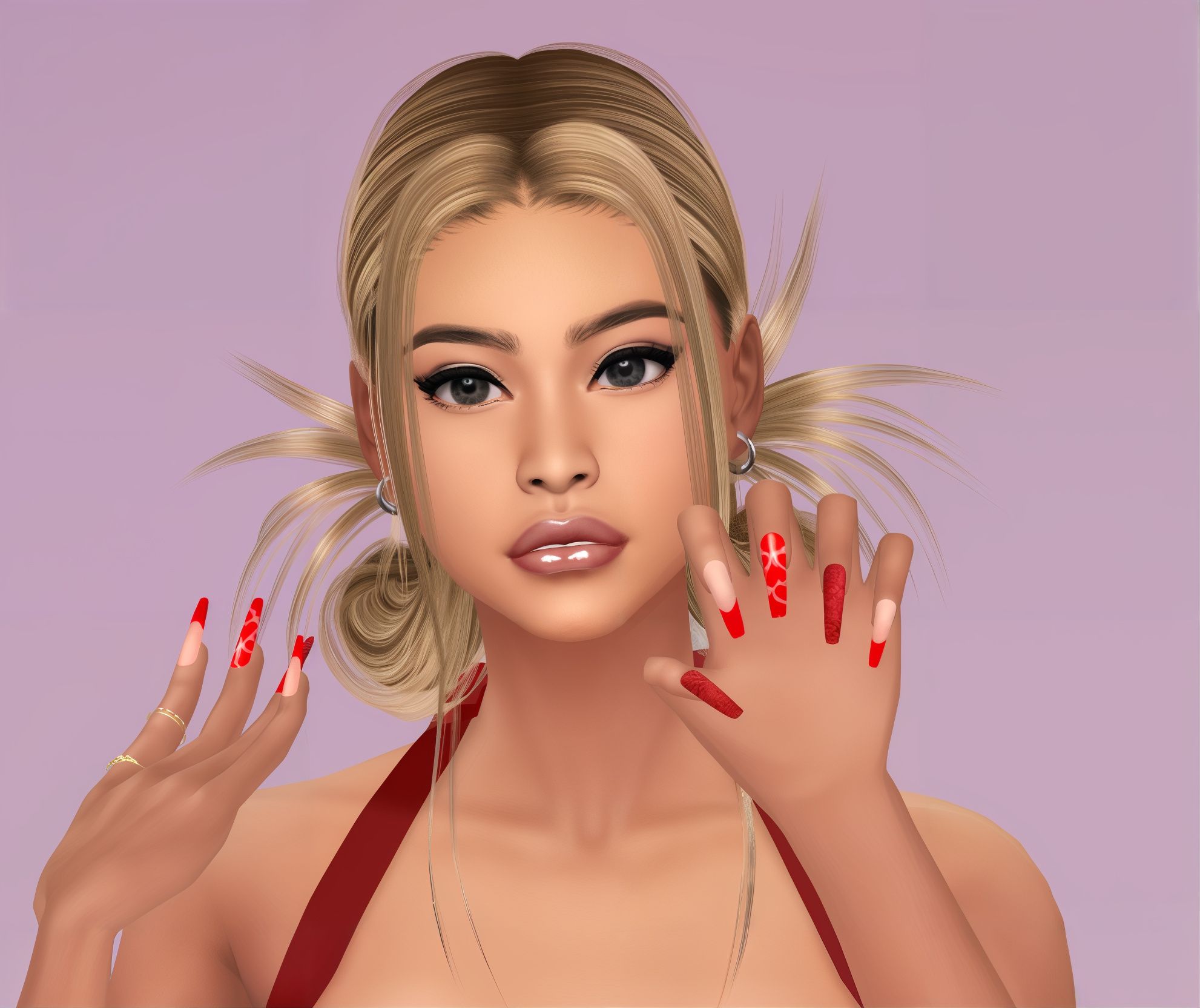 Glitter nails set 22 mod for The Sims 4 
