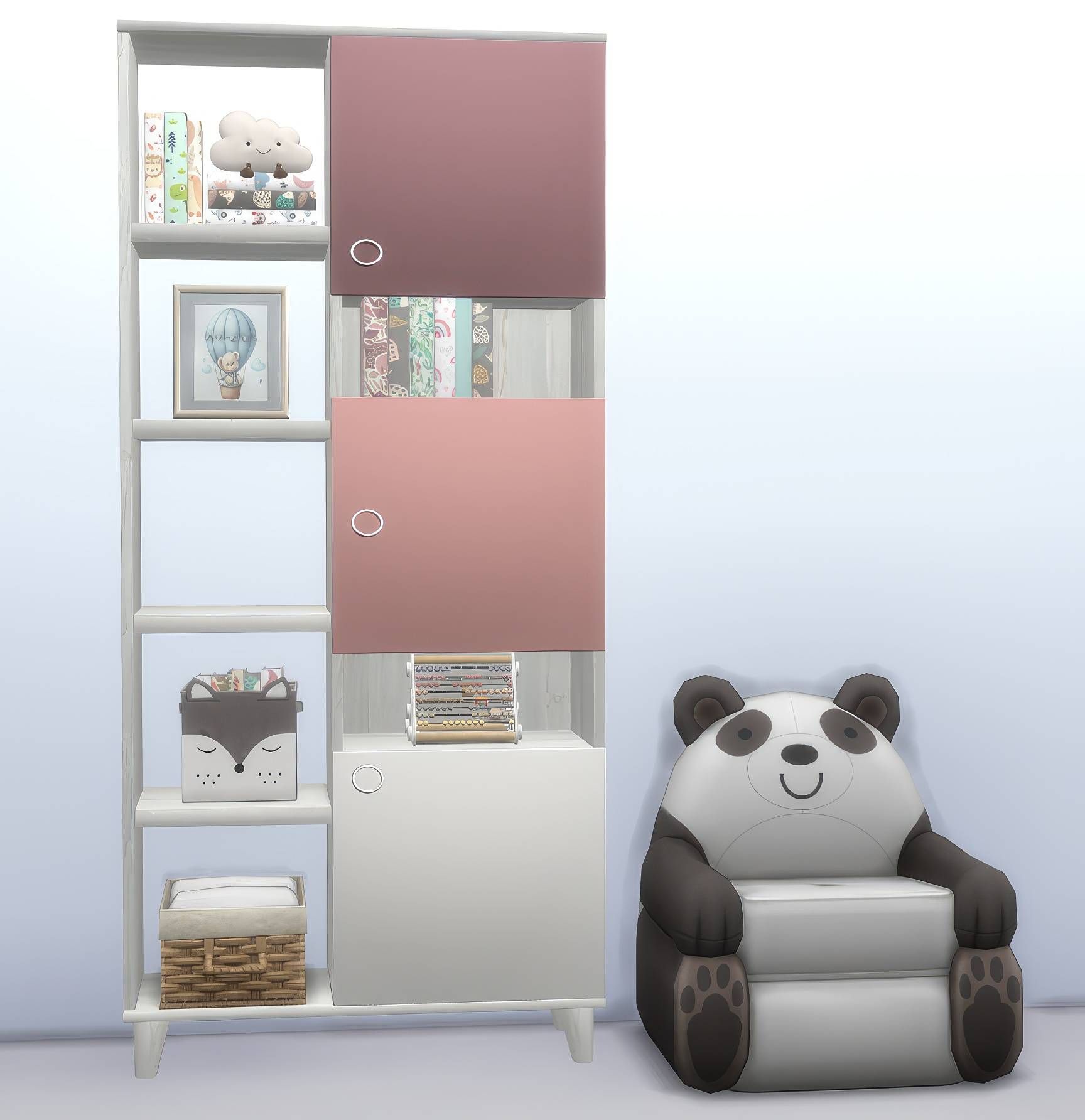 Kids bookshelf set mod for The Sims 4 