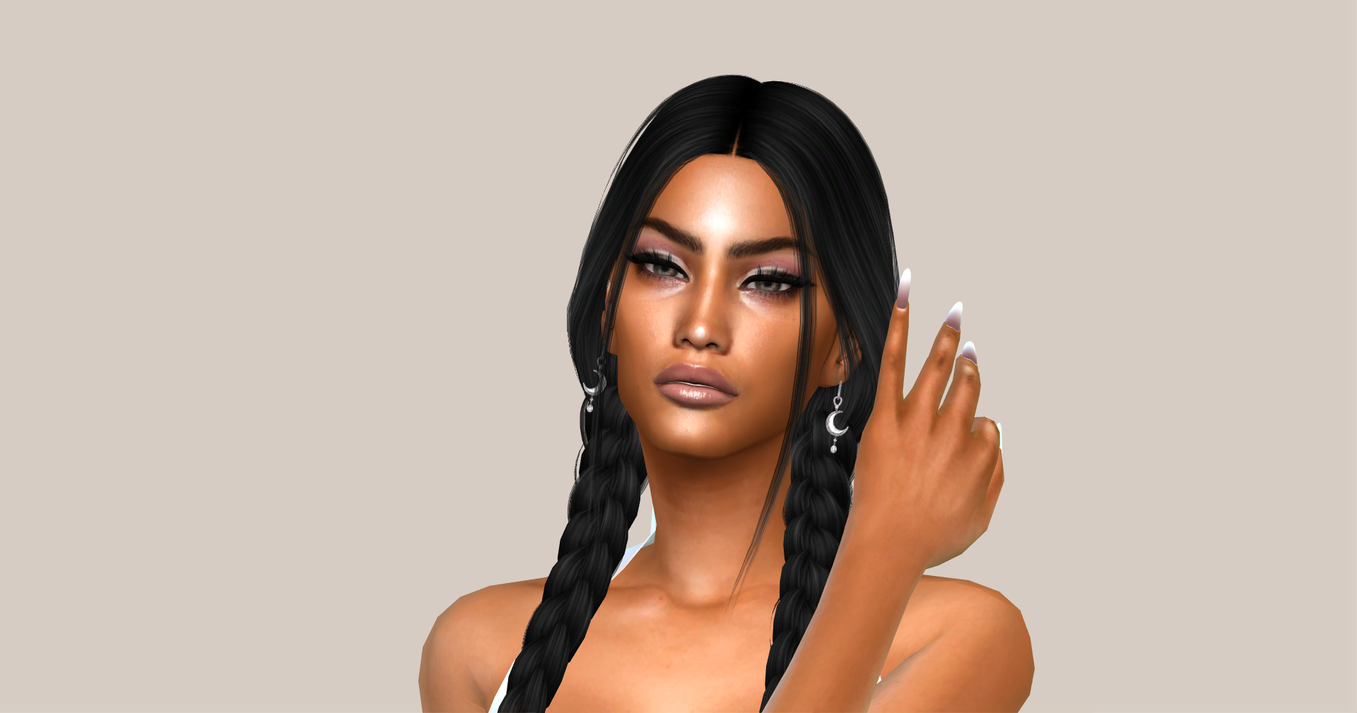 Moon diamond earrings mod for The Sims 4 