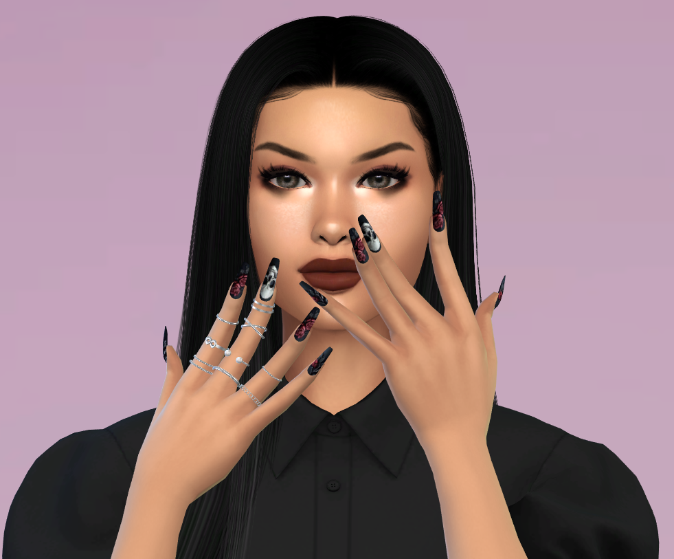 Goth nails set 96 mod for The Sims 4 