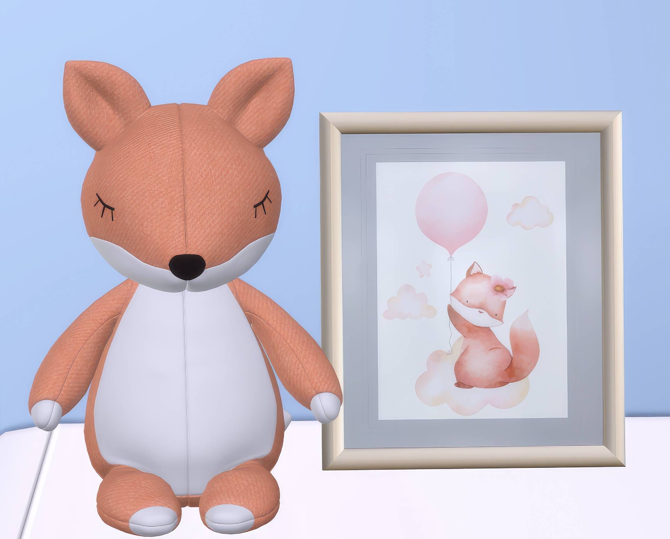 Baby girl nursery framed prints mod for The Sims 4 