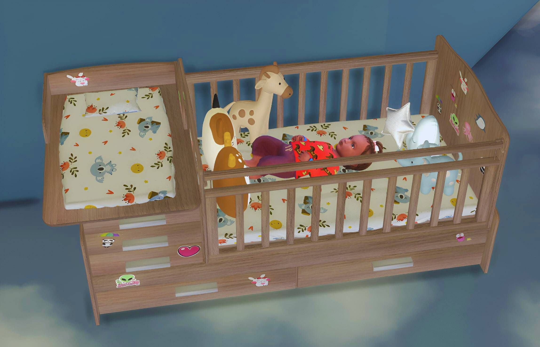 Baby crib set 2 mod for The Sims 4 