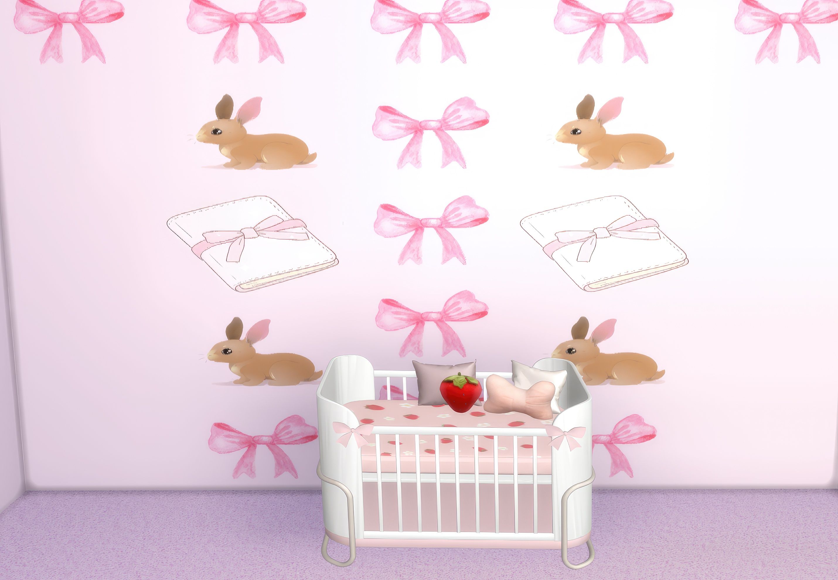 Kids ribbon wallpaper mod for The Sims 4 