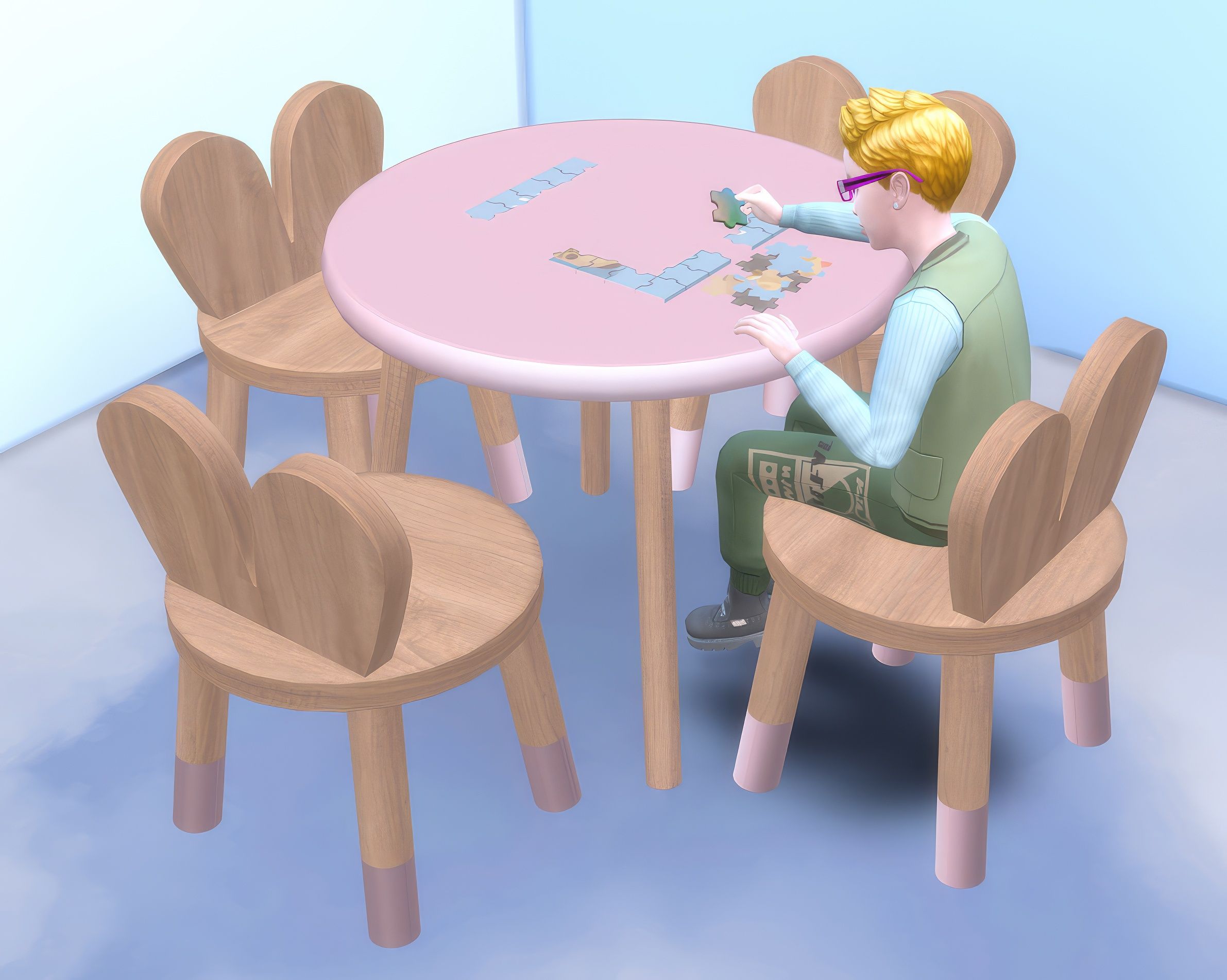 Bunny game board set mod for The Sims 4 