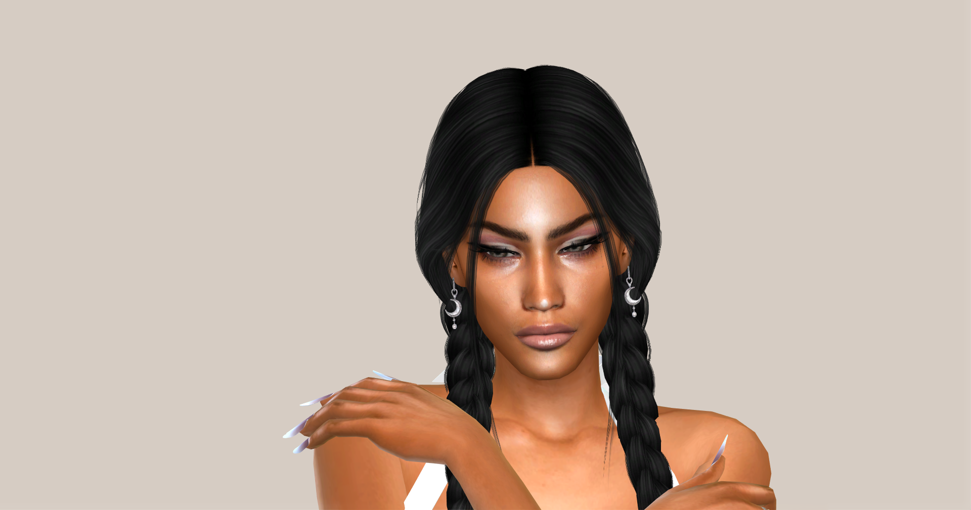 Moon diamond earrings mod for The Sims 4 