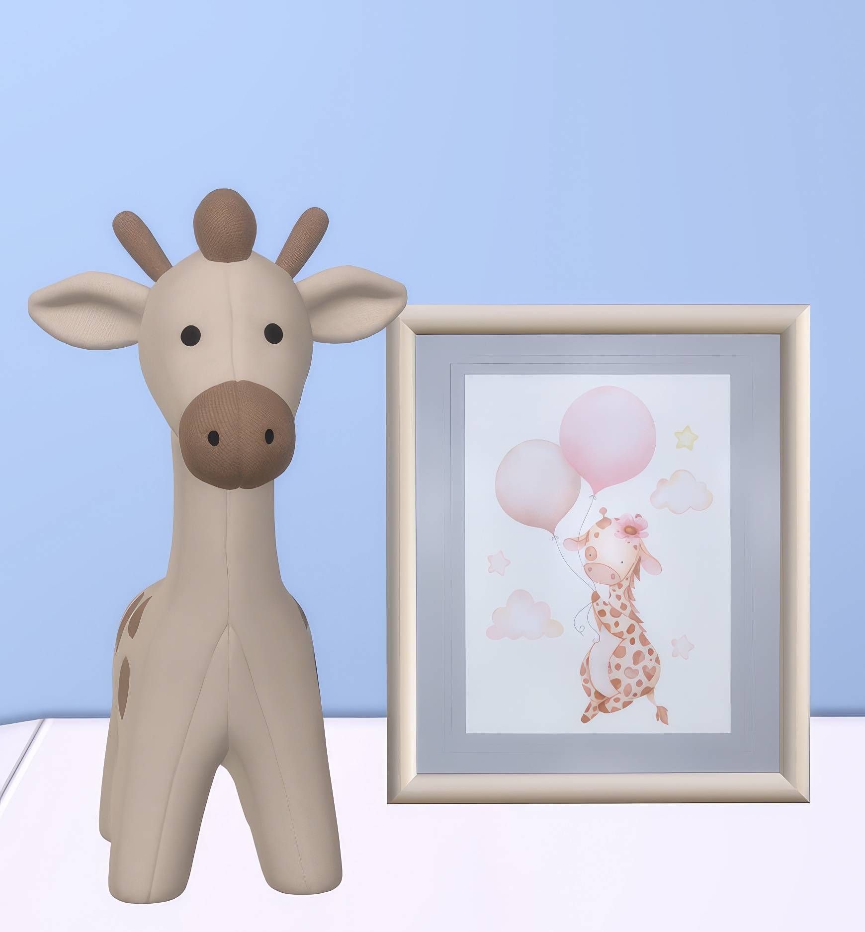 Baby girl nursery framed prints mod for The Sims 4 