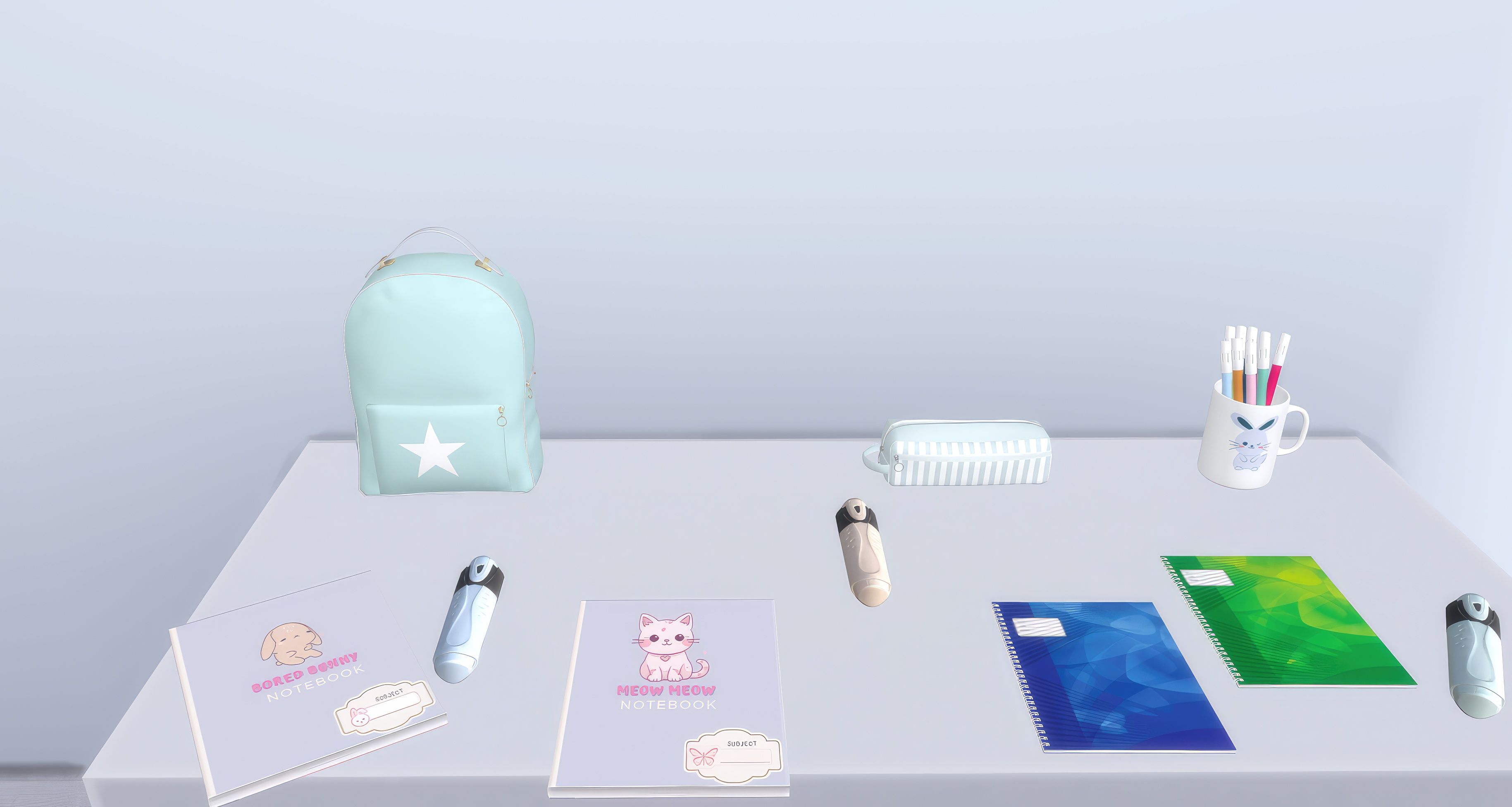Blue bunny school set mod for The Sims 4 