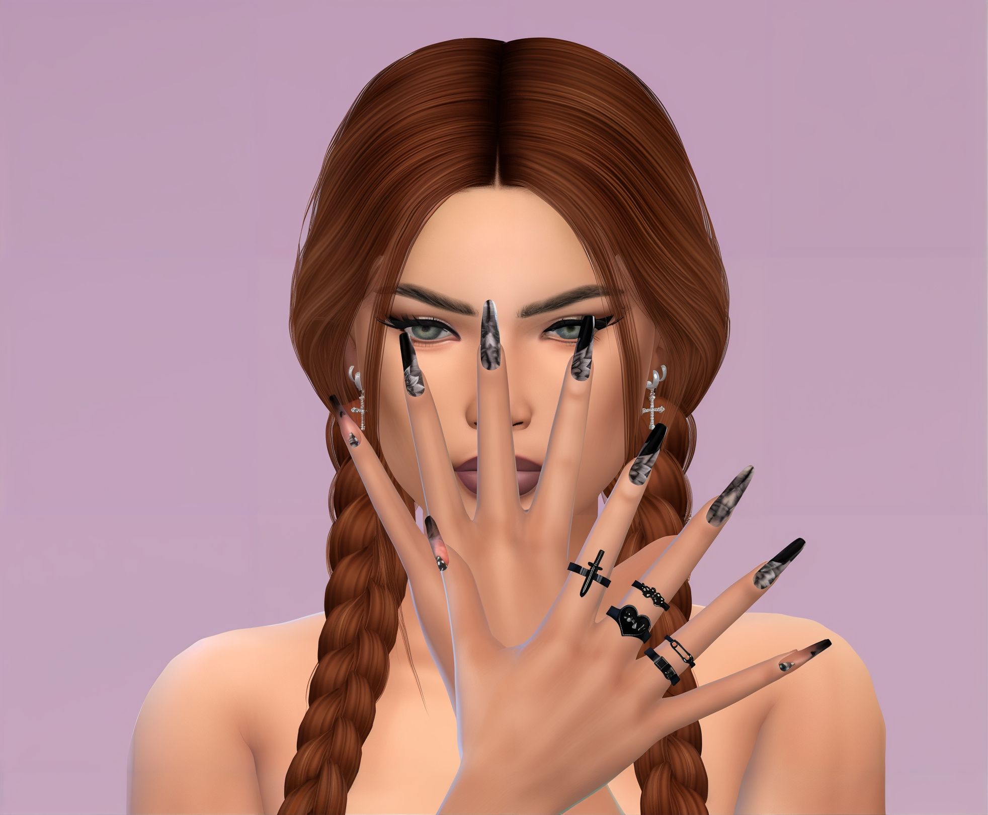 Goth nails set 53 mod for The Sims 4 
