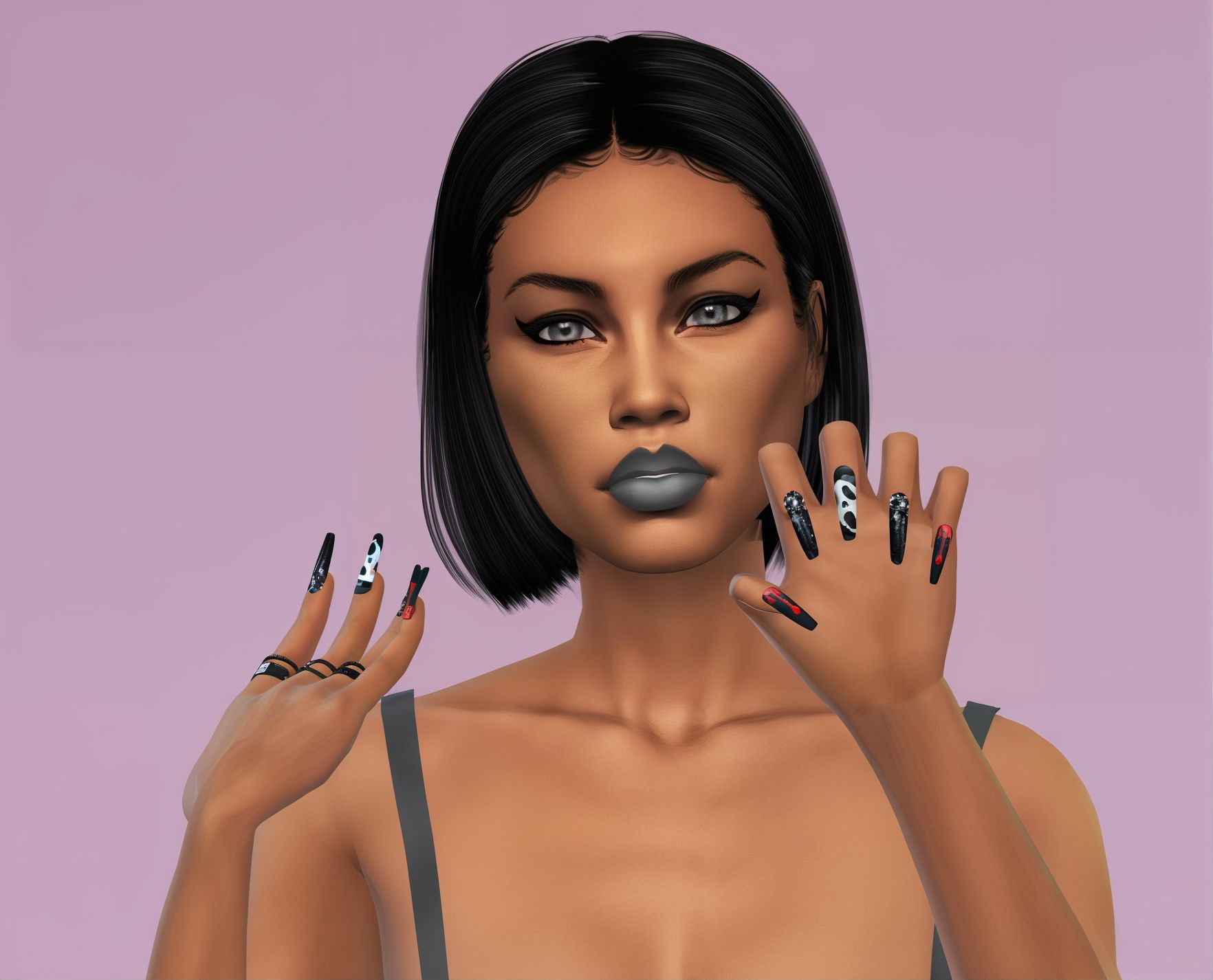 Halloween nails set 10 mod for The Sims 4 