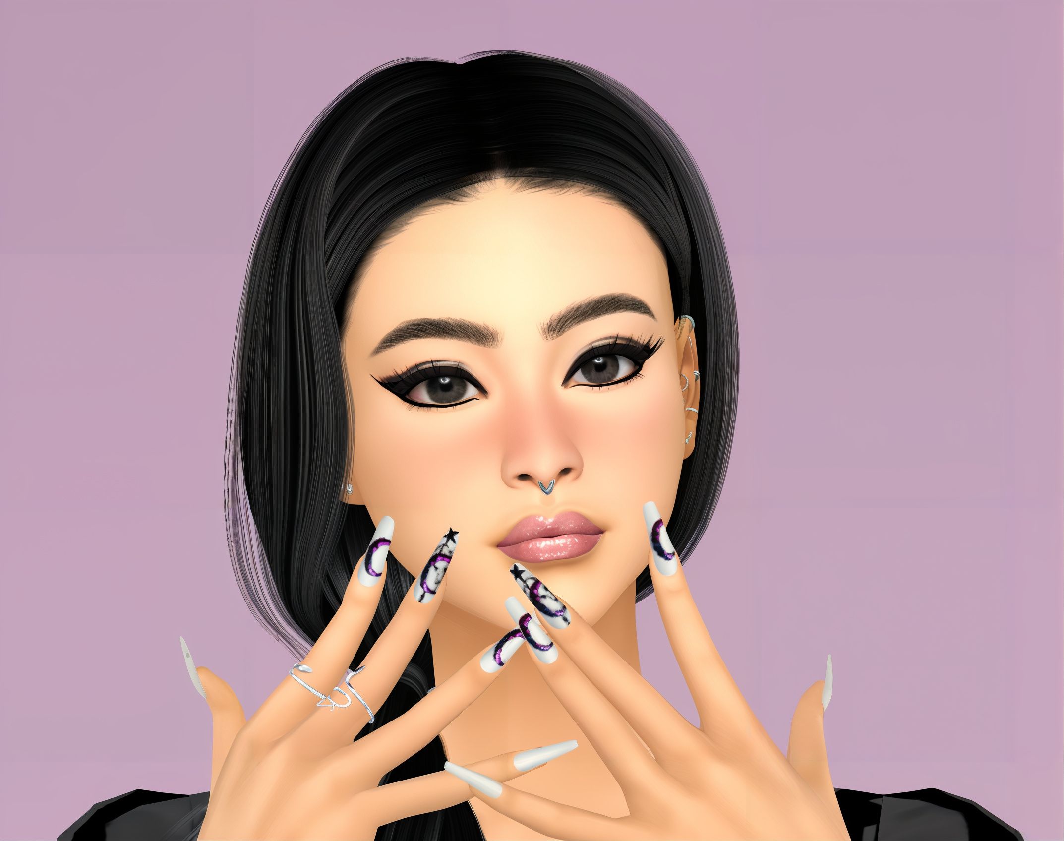 Goth nails set 31 mod for The Sims 4 