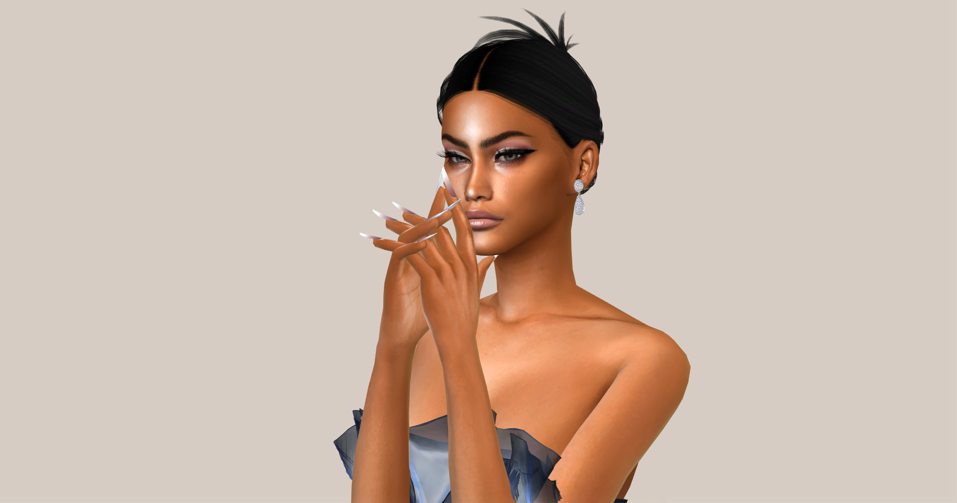 Crystal Tear drop Galaxy Earrings mod for The Sims 4 
