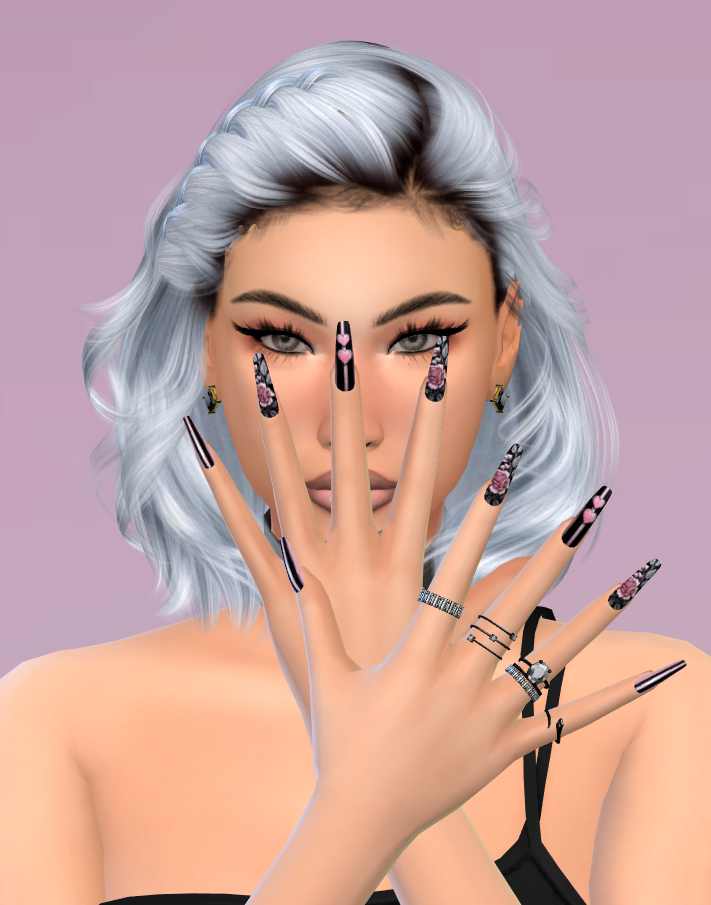 Goth nails set 84 mod for The Sims 4 
