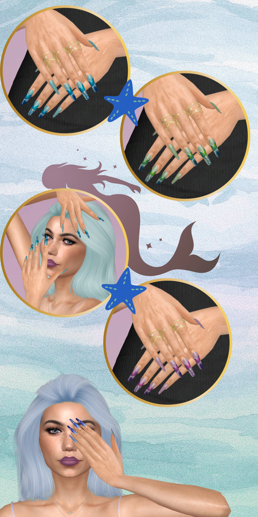 Summer nails set 25 mod for The Sims 4 