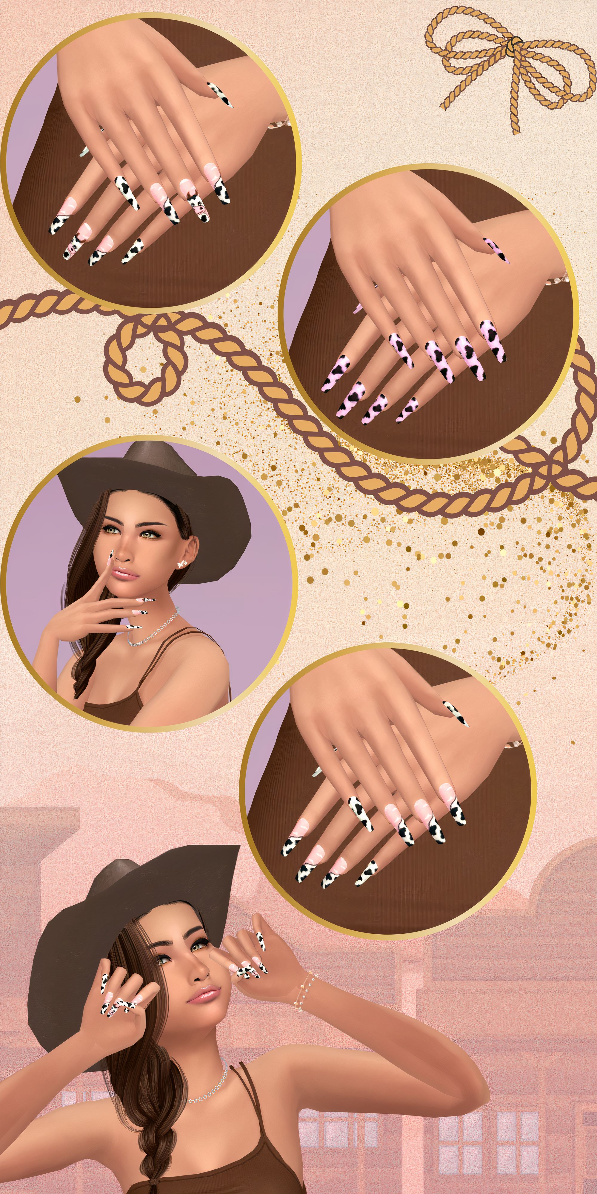 Matte nails set 18 mod for The Sims 4 