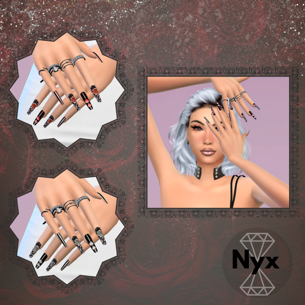Goth nails set 84 mod for The Sims 4 