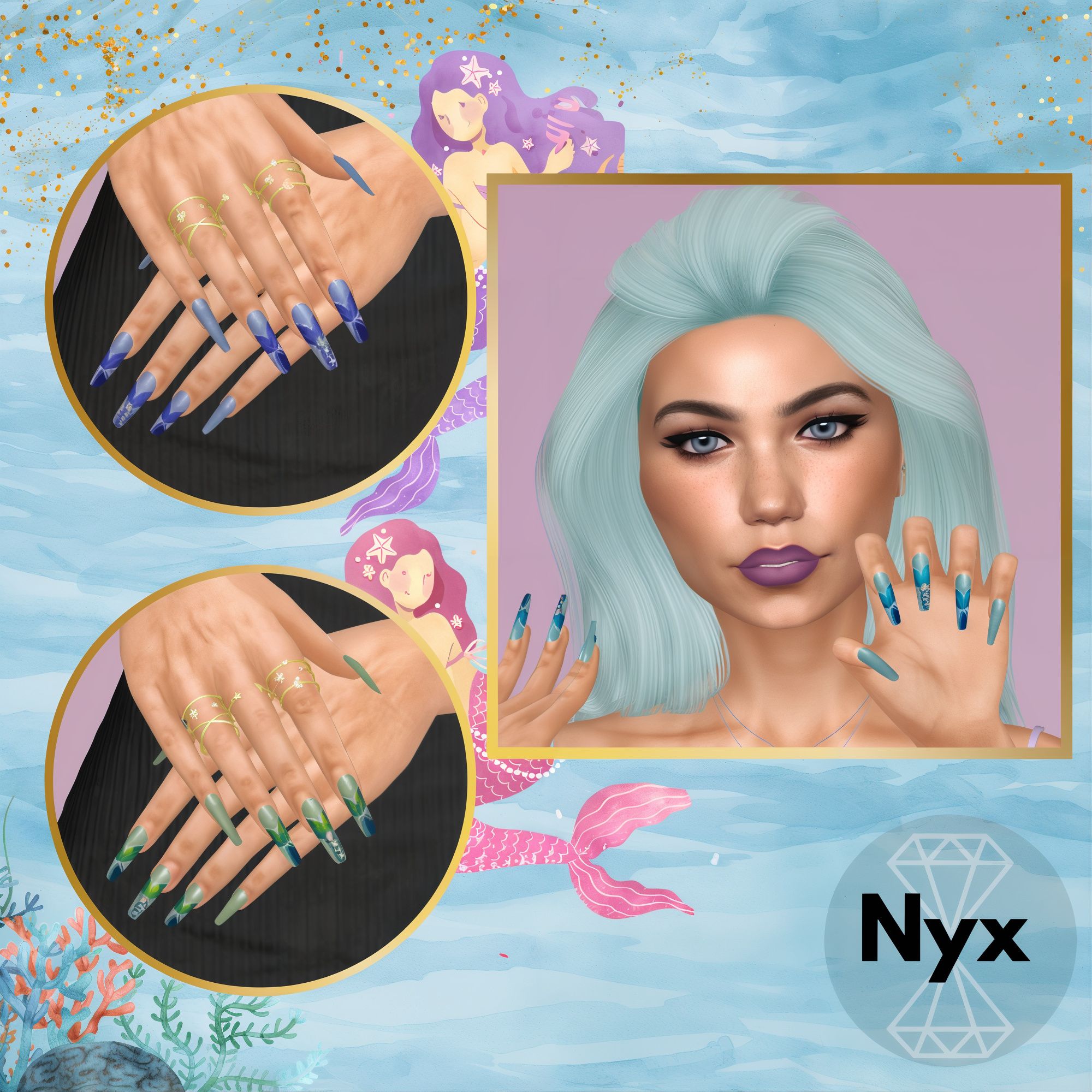 Summer nails set 25 mod for The Sims 4 