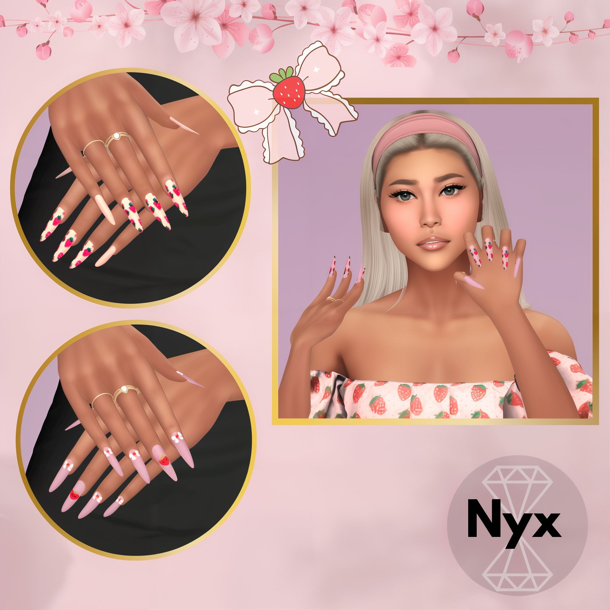 Kawaii nails set 23 mod for The Sims 4 