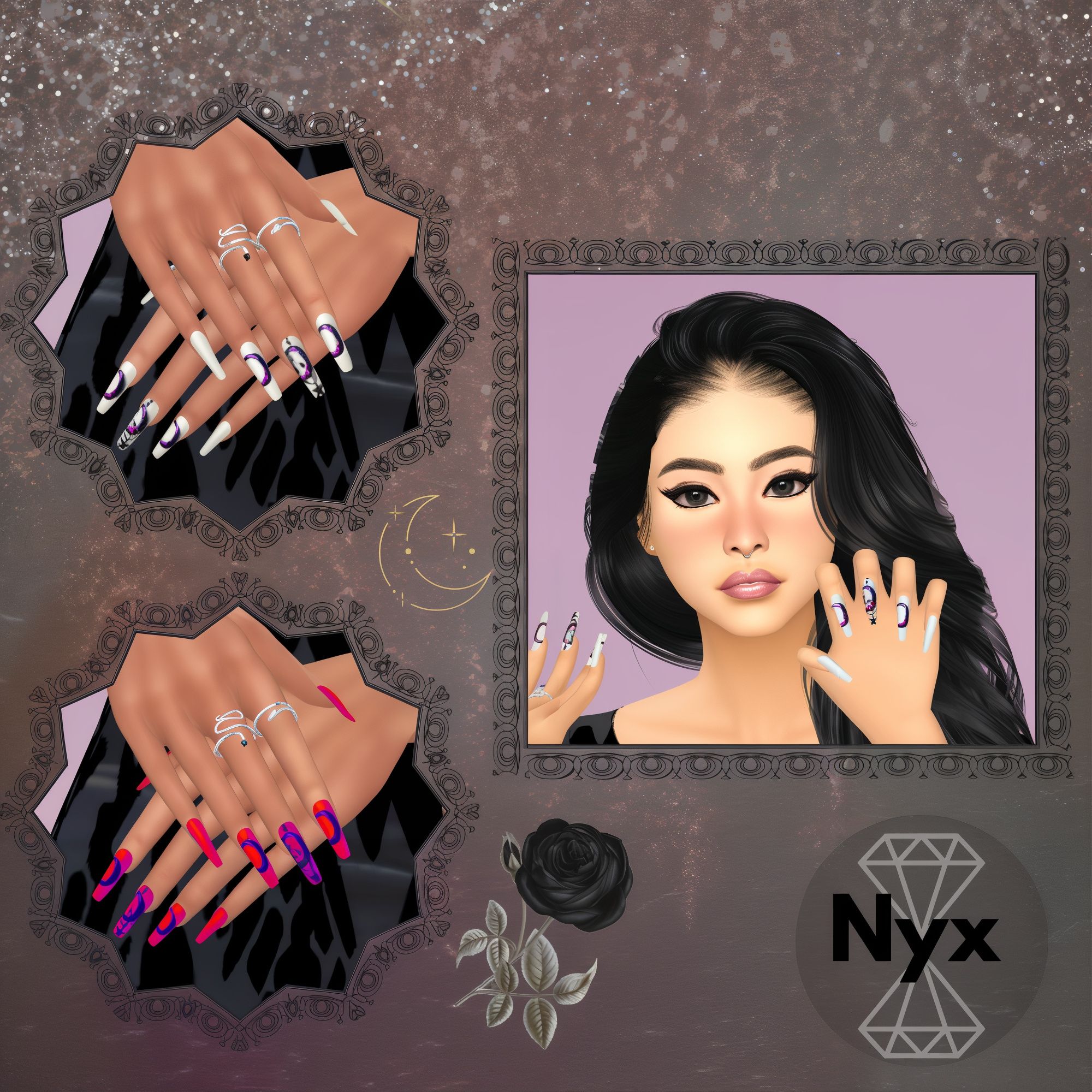 Goth nails set 31 mod for The Sims 4 