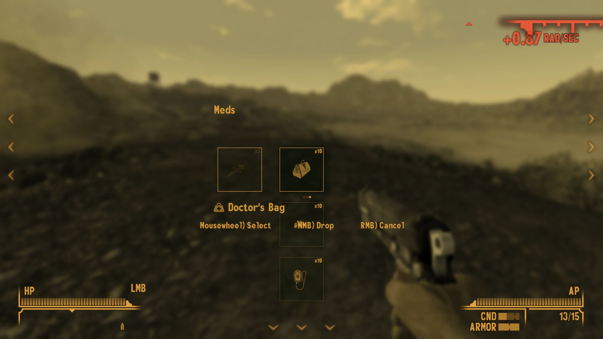 QUIP - Quick Use Inventory Panel mod for Fallout: New Vegas