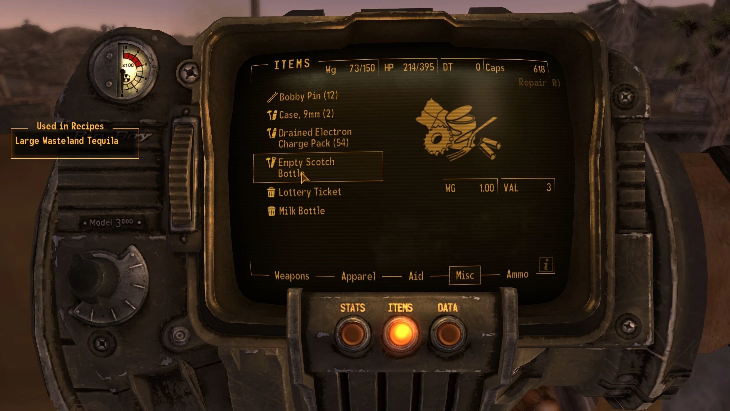 WARPED - Weapon Armor Recipe Perk Enhanced Display mod for Fallout: New Vegas