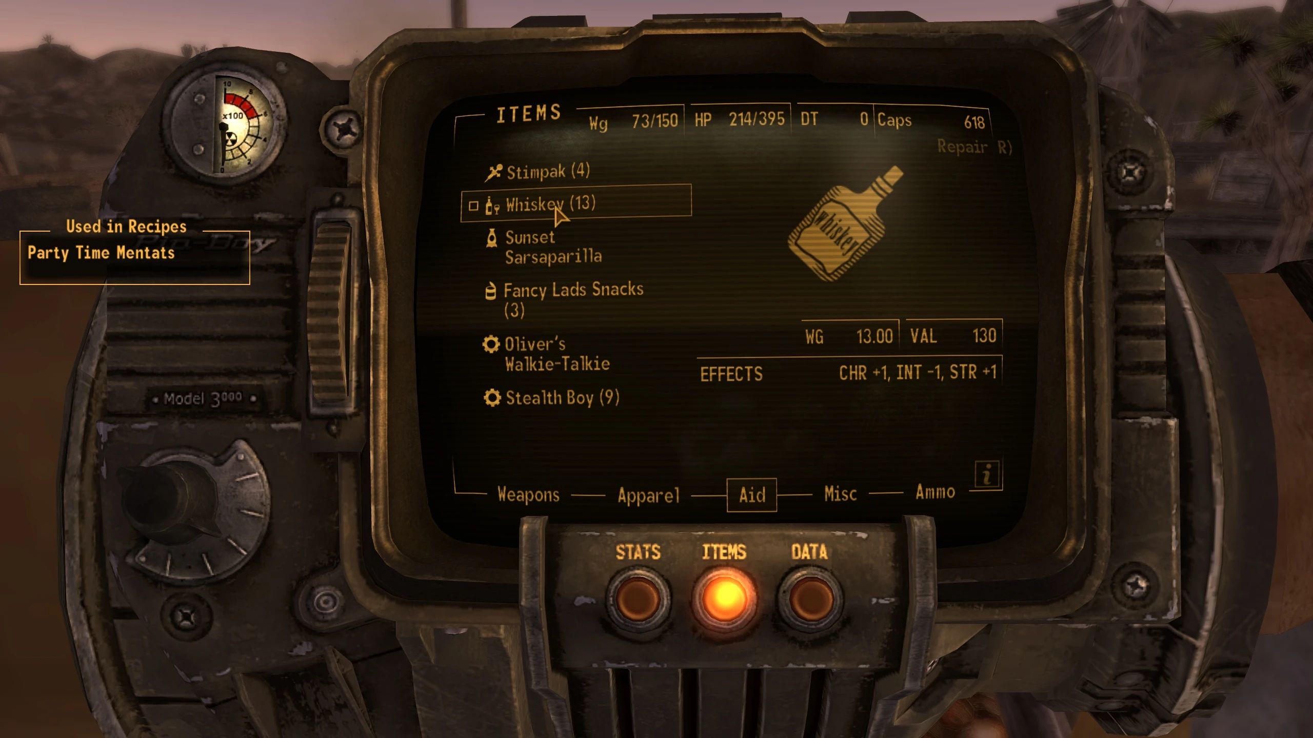 WARPED - Weapon Armor Recipe Perk Enhanced Display mod for Fallout: New Vegas