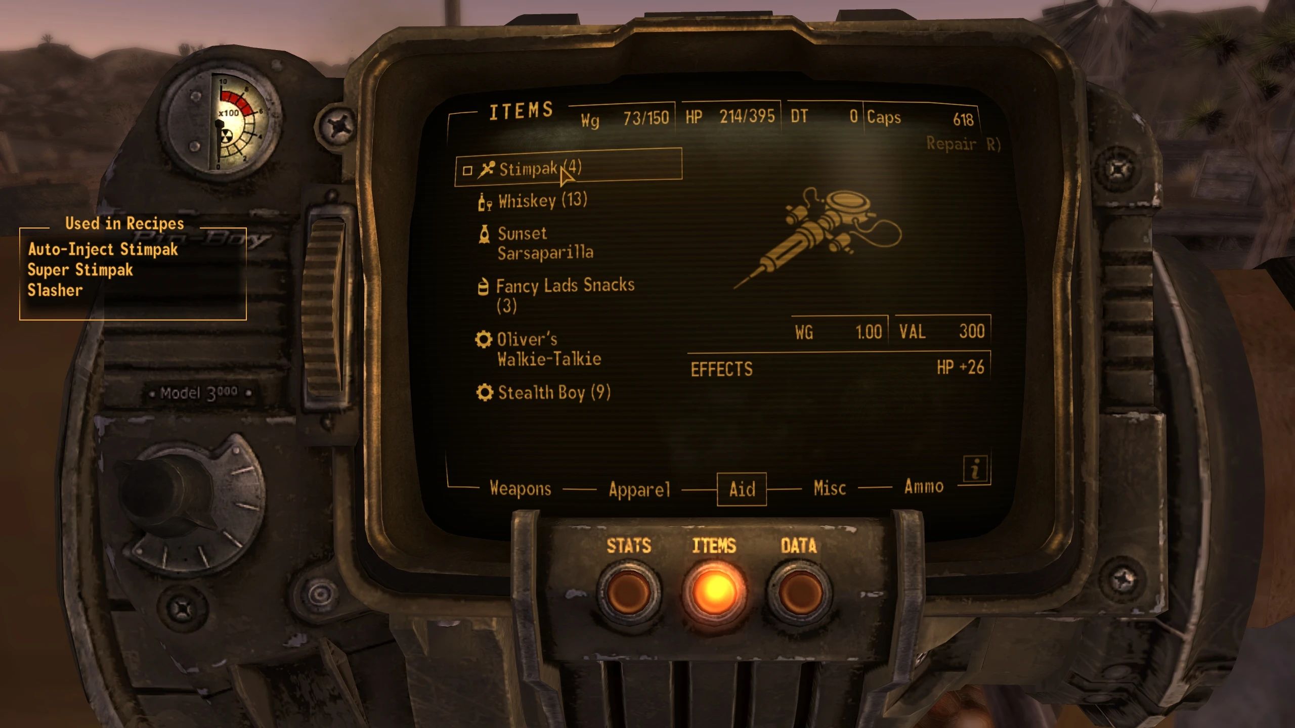 WARPED - Weapon Armor Recipe Perk Enhanced Display mod for Fallout: New Vegas