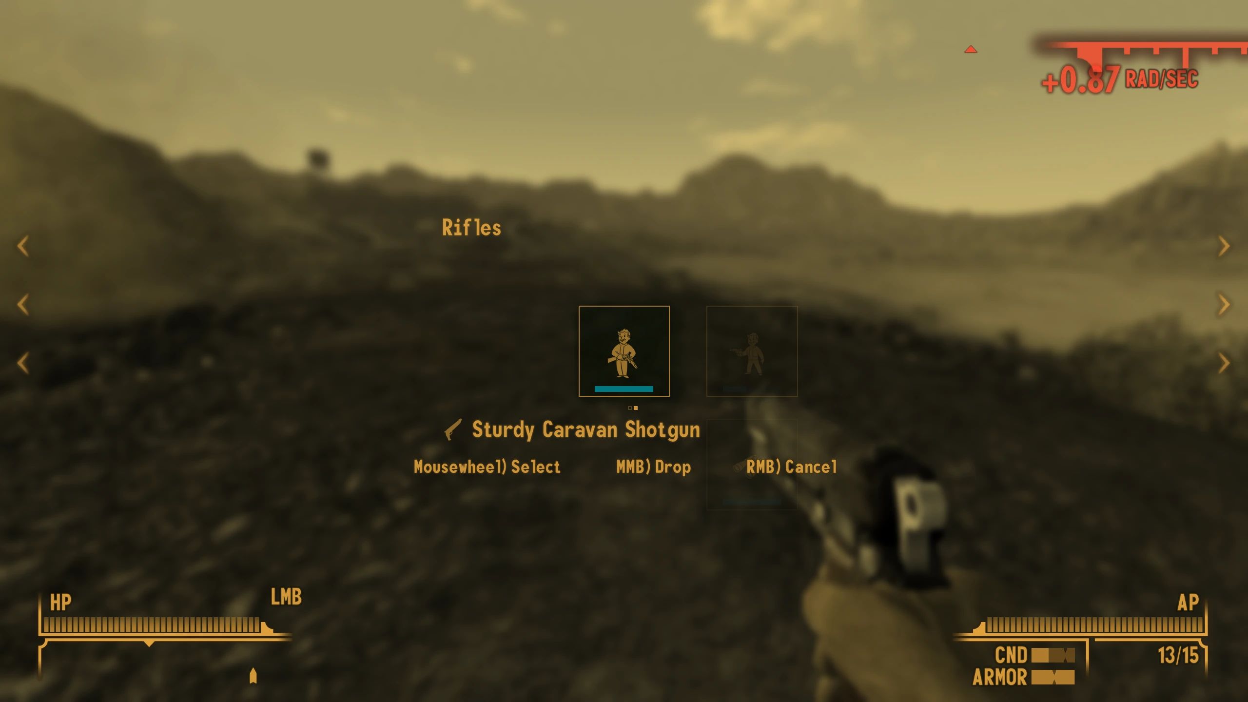QUIP - Quick Use Inventory Panel mod for Fallout: New Vegas