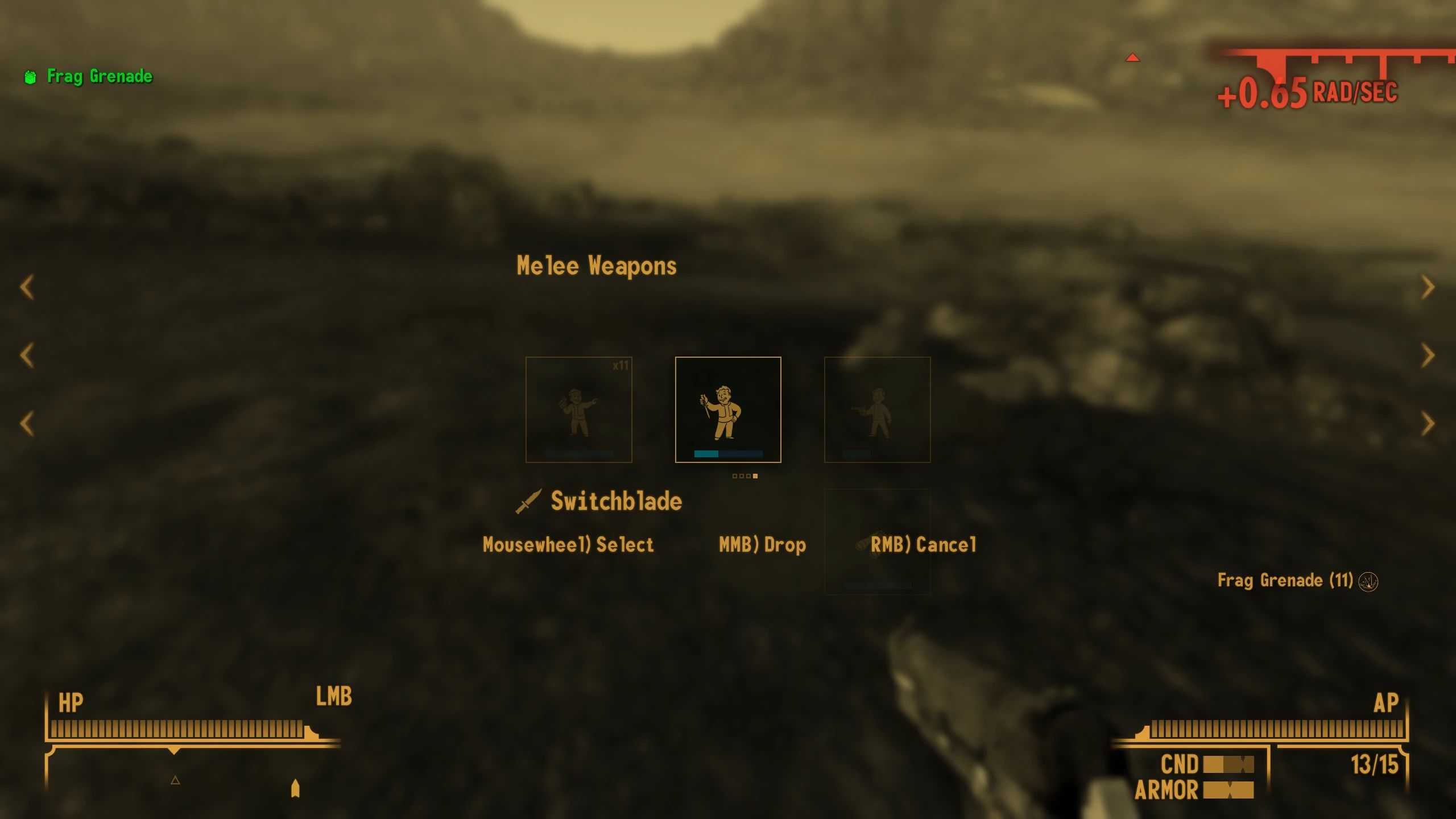 QUIP - Quick Use Inventory Panel mod for Fallout: New Vegas