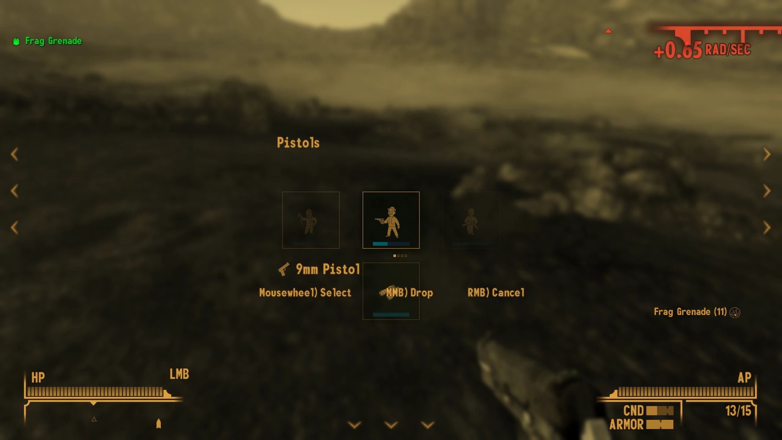 QUIP - Quick Use Inventory Panel mod for Fallout: New Vegas